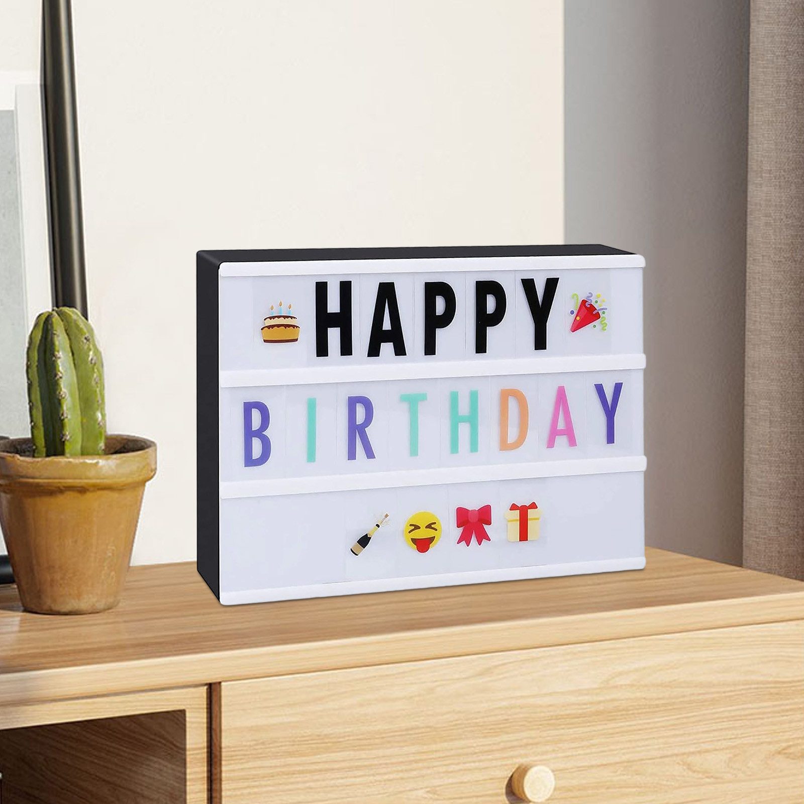 REDOM LED Lichtbox Letterboard Buchstabenbox LED Buchstabenlampe Dekolicht, mit 341 Buchstaben Zahlen Emojis und 2 Stifte, LED fest integriert, Lichtbox mit 16 Farben, Kreatives Geschenkset Schlafzimmer Hochzeit Party Geburtstag