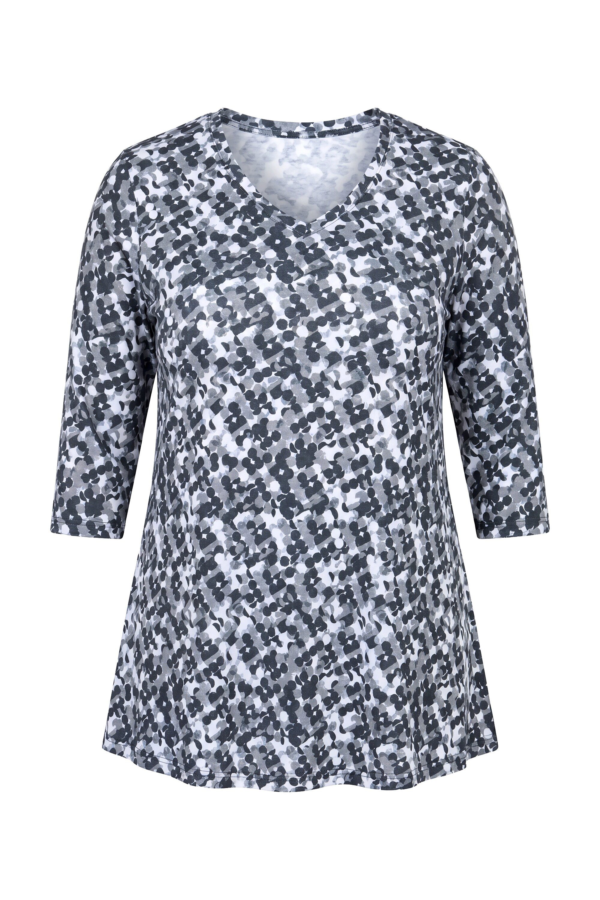 Ulla Popken Longshirt Longshirt Punkte V-Ausschnitt 3/4-Arm – Bild 2 von 4