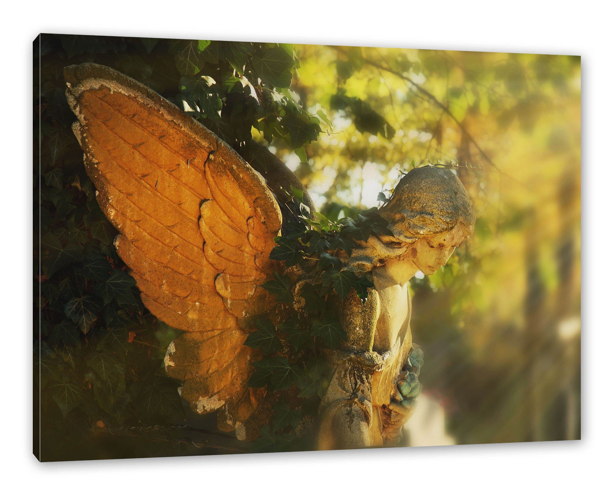 Pixxprint Leinwandbild Goldenen Engel im Sonnenlicht, günstig online kaufen