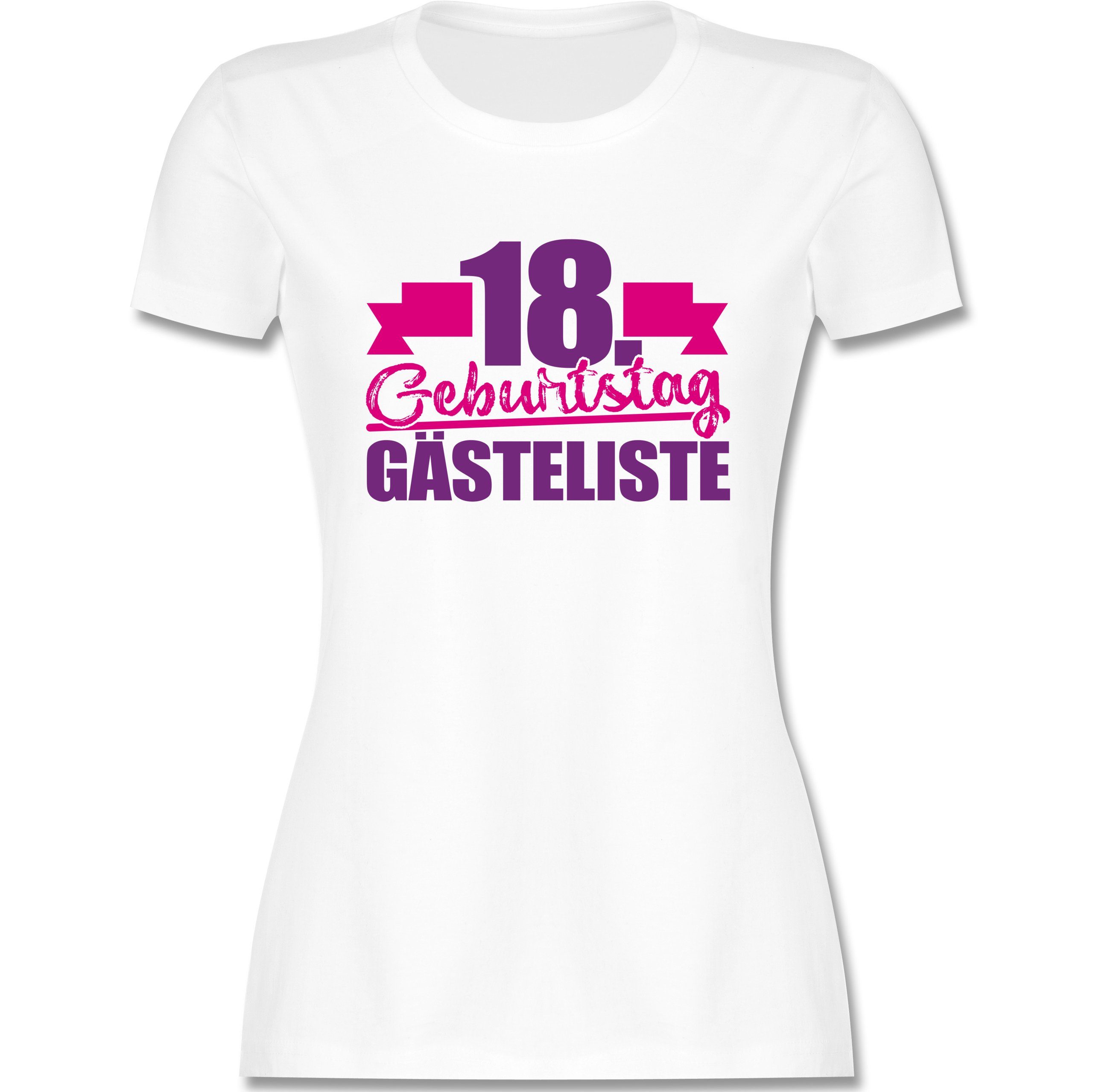Shirtracer TShirt »18. Geburtstag Gästeliste Damen Premium TShirt
