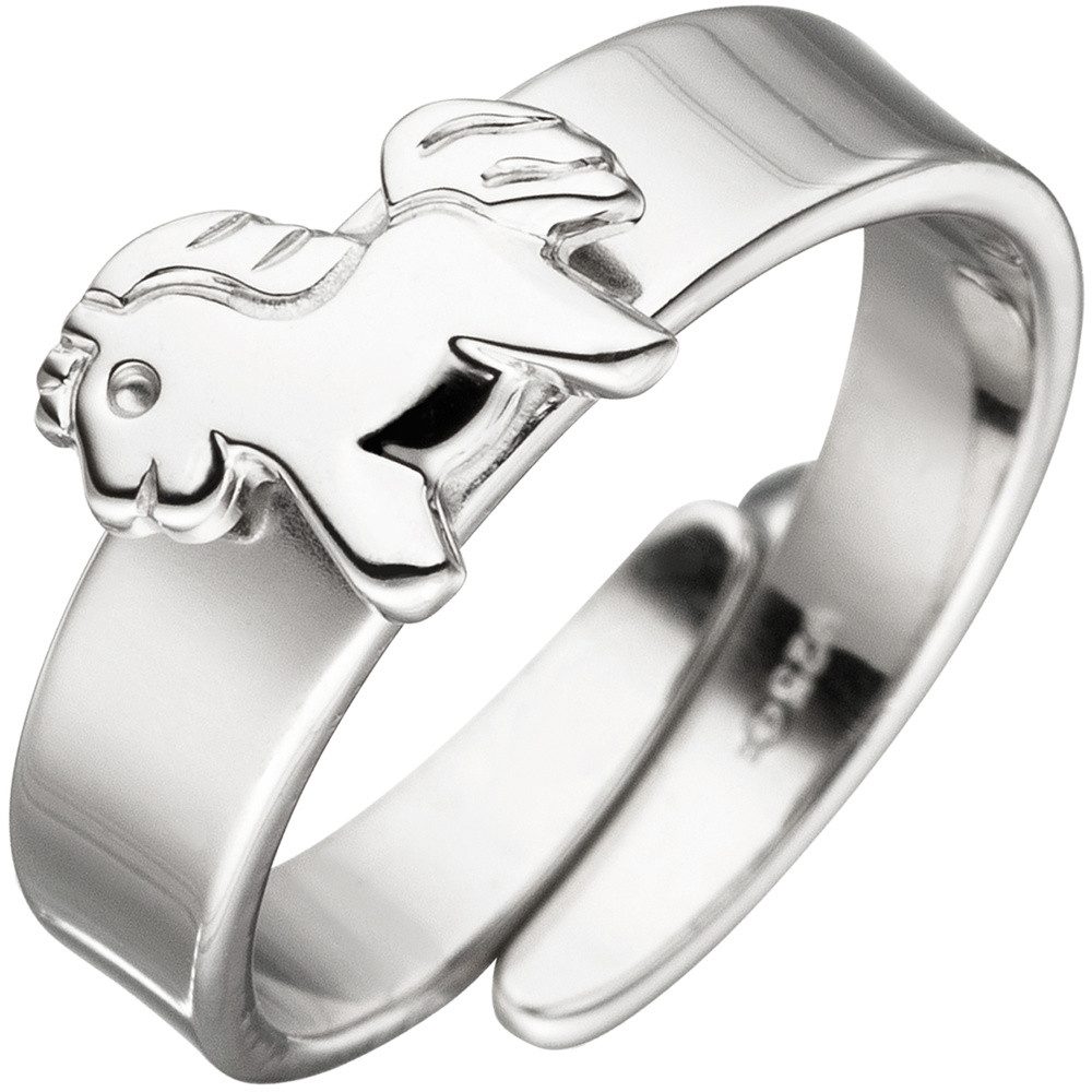 Schmuck Krone Silberring Kinderring Pony aus 925 Silber, Größe verstellbar, Silber 925