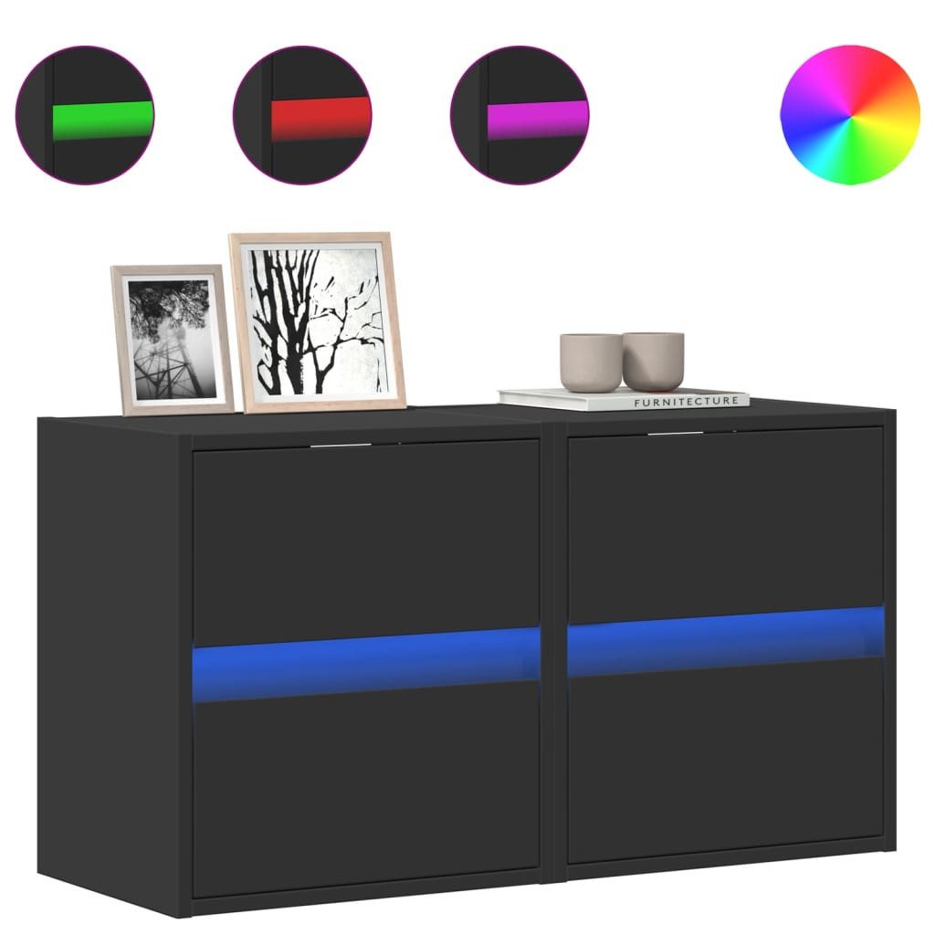 vidaXL TV-Wand TV-Wandschränke mit LED-Beleuchtung 2 günstig online kaufen