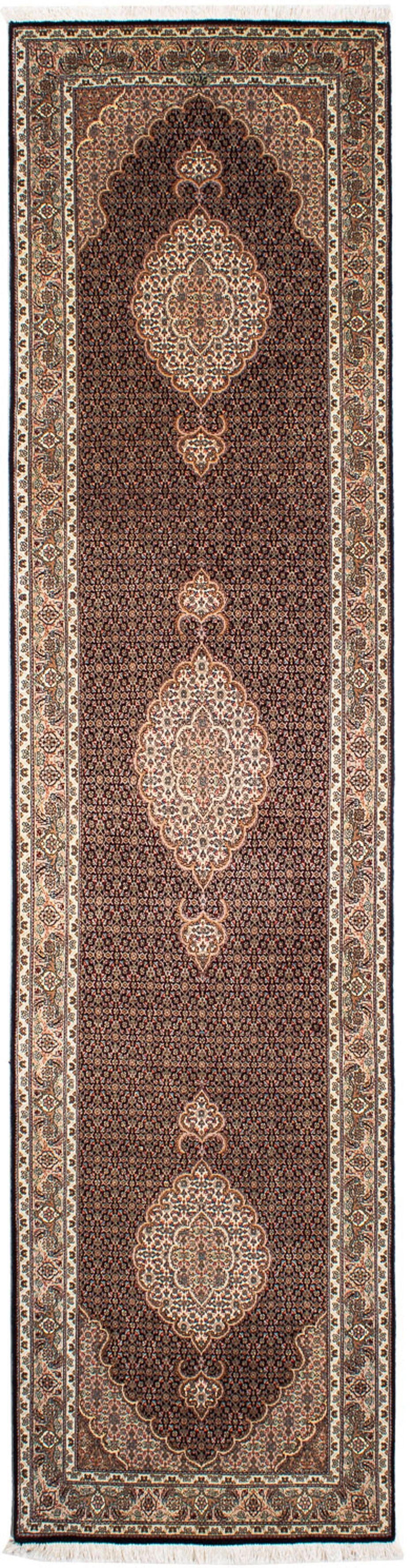 Orientteppich Perser Handgeknüpft, 10 morgenland, 302 mit x dunkelblau, rechteckig, cm mm, Höhe: Zertifikat Einzelstück - - 82 Täbriz Wohnzimmer, 