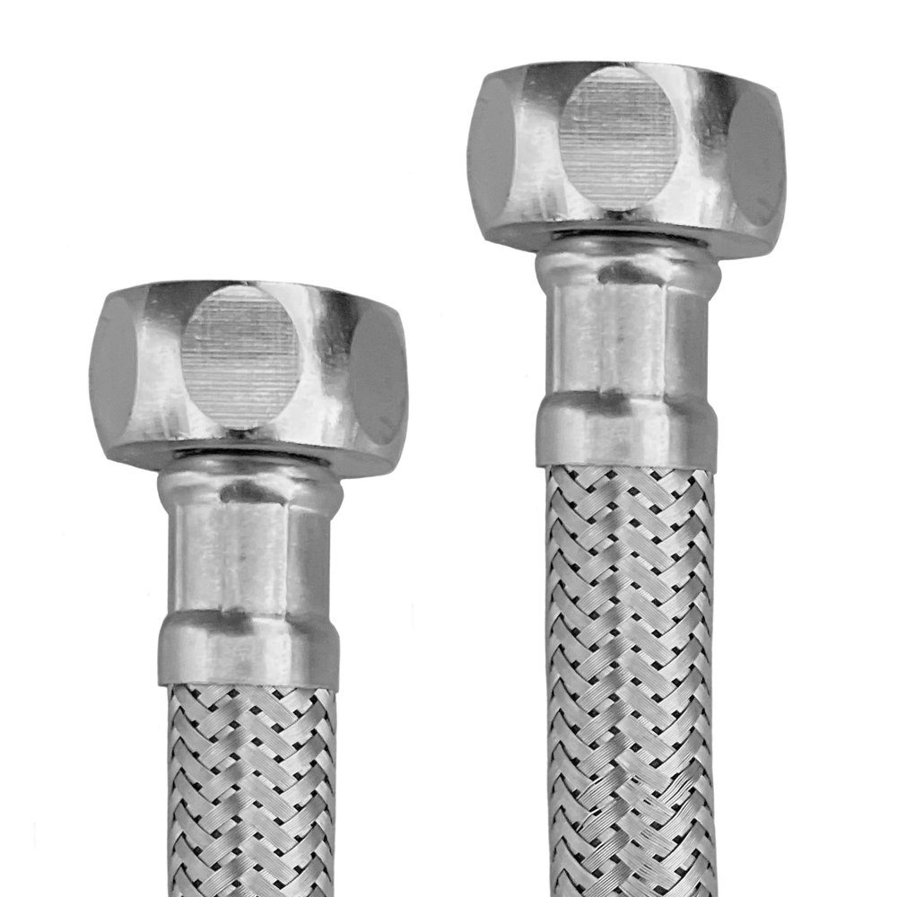 Sanlingo Flexschlauch Anschlussschlauch 1/2 Zoll Panzerschlauch Flexschlauch Silber 50 cm