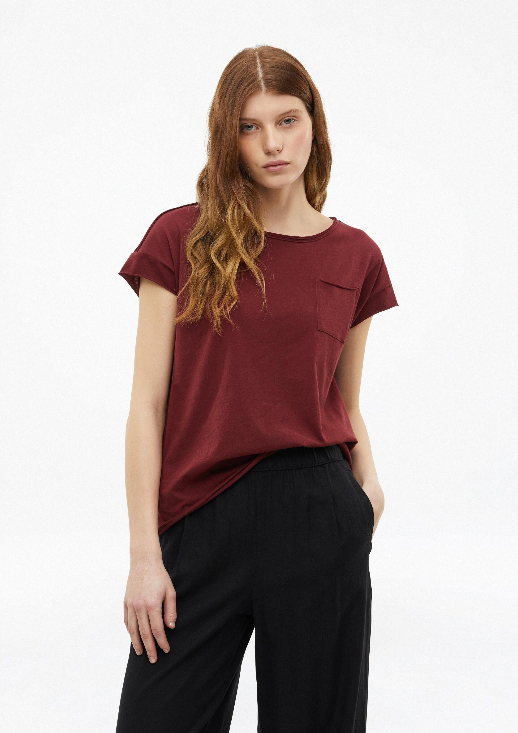 s.Oliver Kurzarmshirt T-Shirt Jersey-Shirt mit offenen Kanten und Brusttasche