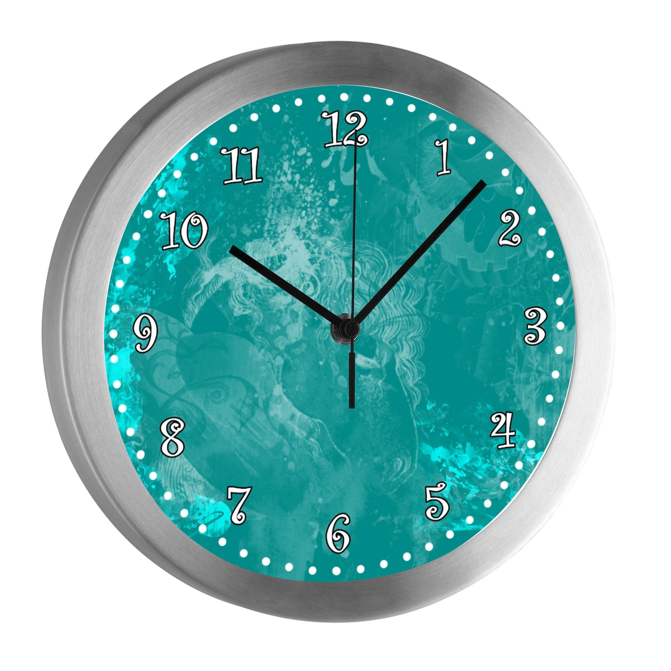 CreaDesign Funkwanduhr Funkuhr, Kinder Wanduhr, Kinderuhr, Kinderzimmer Traum petrol (geräuscharmes Uhrwerk)