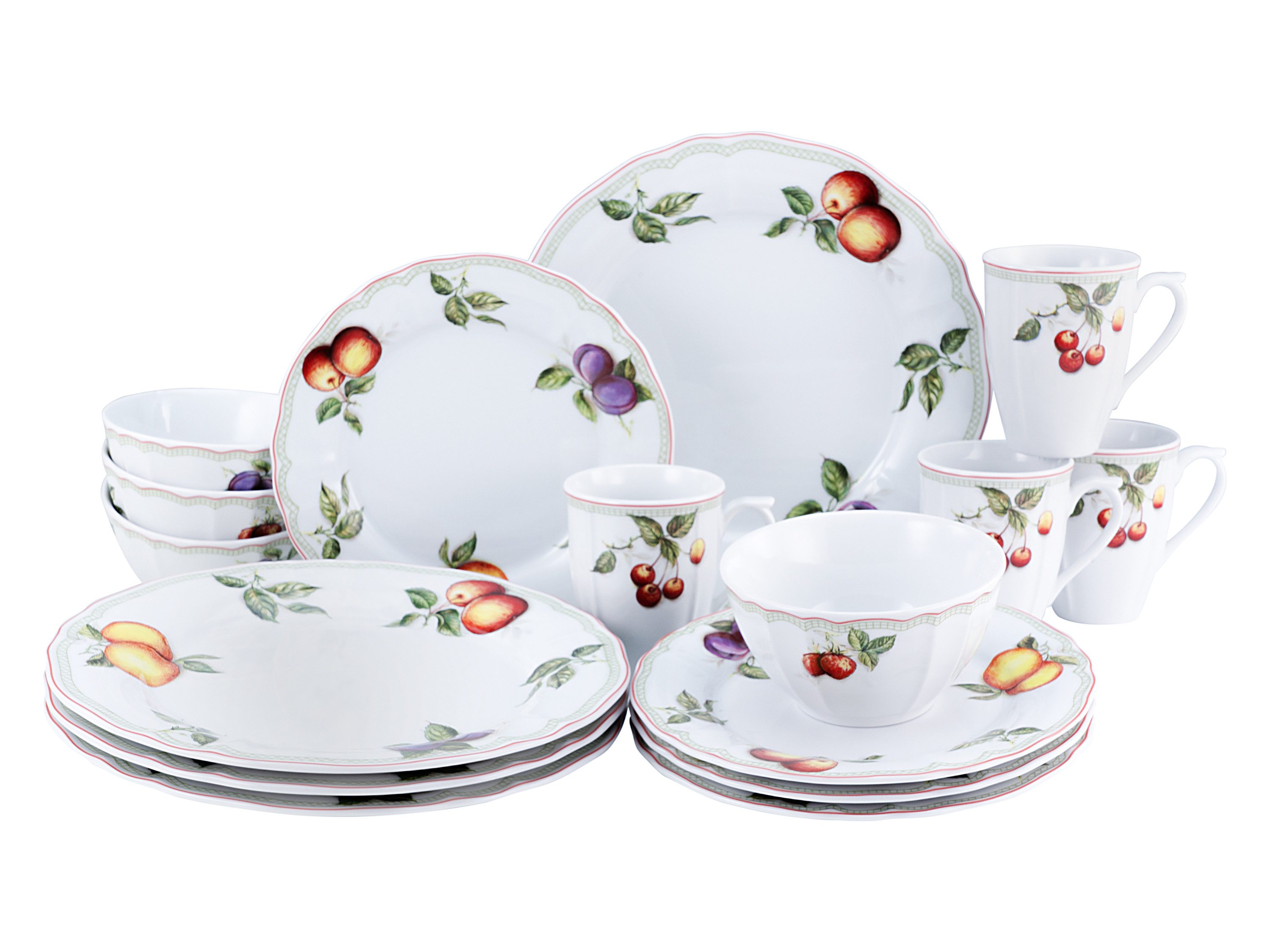 CreaTable Kombiservice Flora Orchard (16-tlg), 4 Personen, Porzellan