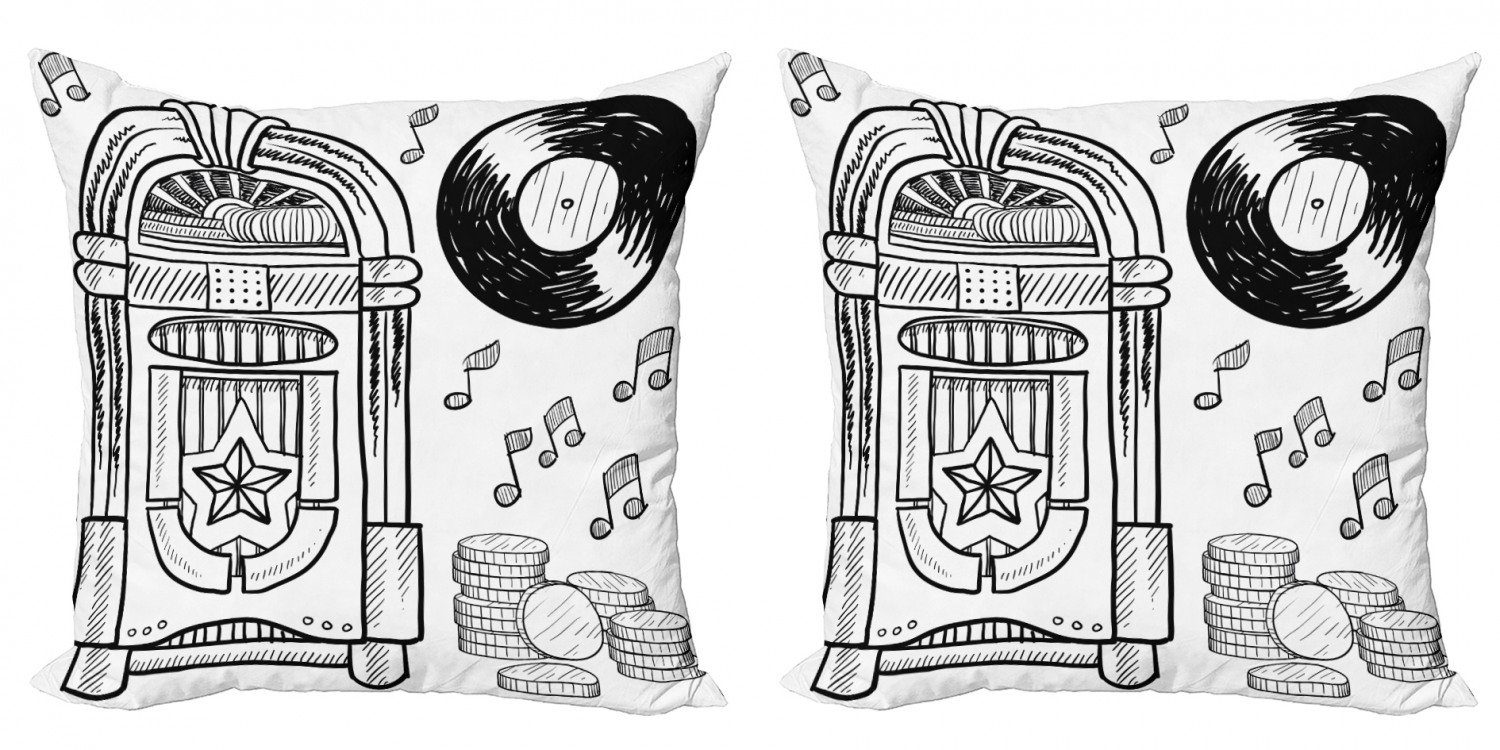 Hinweise Box Abakuhaus Modern Accent (2 Stück), Retro Digitaldruck, Music Doppelseitiger Münzen Kissenbezüge