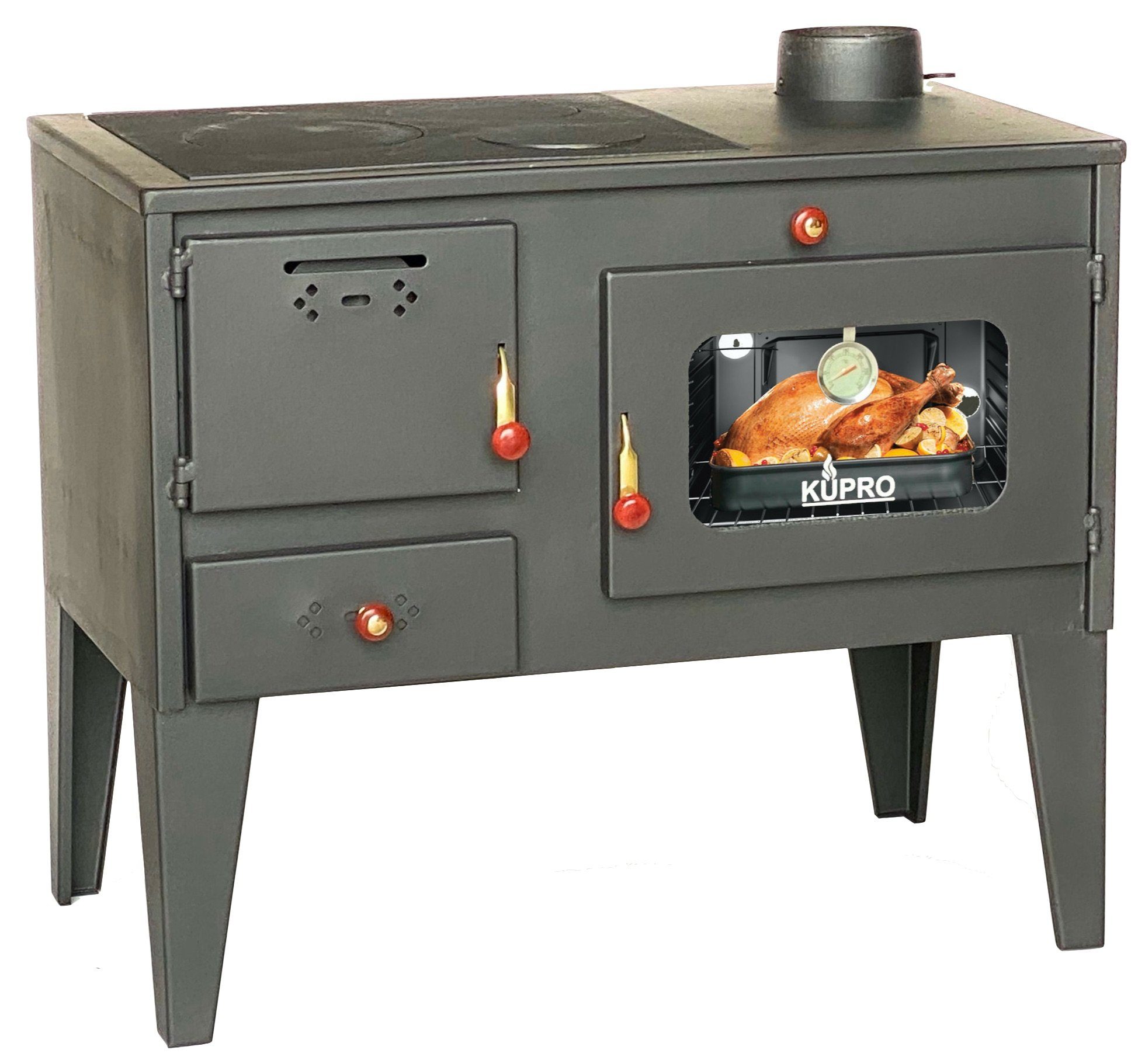 DanDiBo Grillkamin Outdoor Kaminofen mit Backfach und Herdplatte Gartenofen Küche Ofen