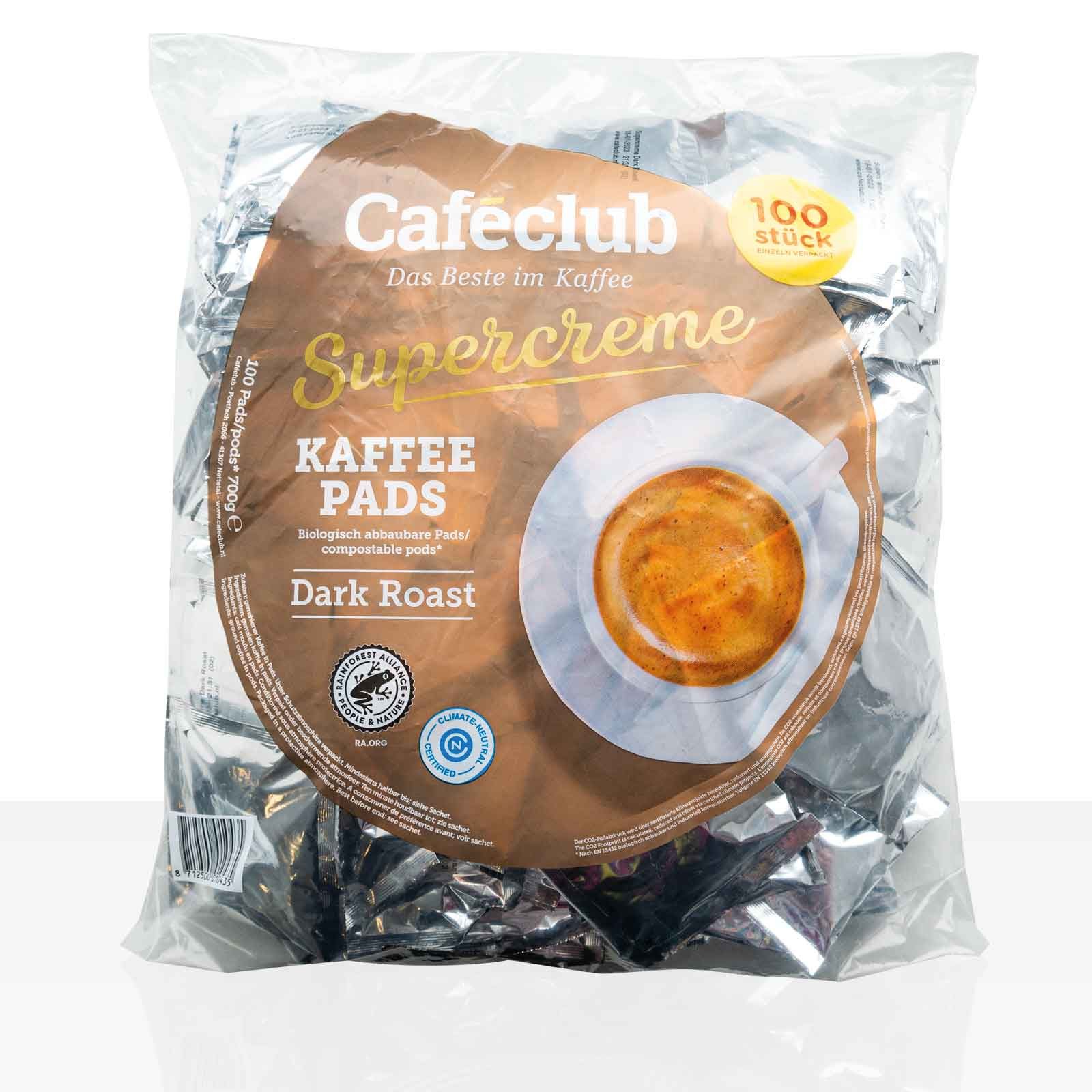 Caféclub Kaffee Caféclub Supercreme Dark Roast Kaffeepads 100 Stück