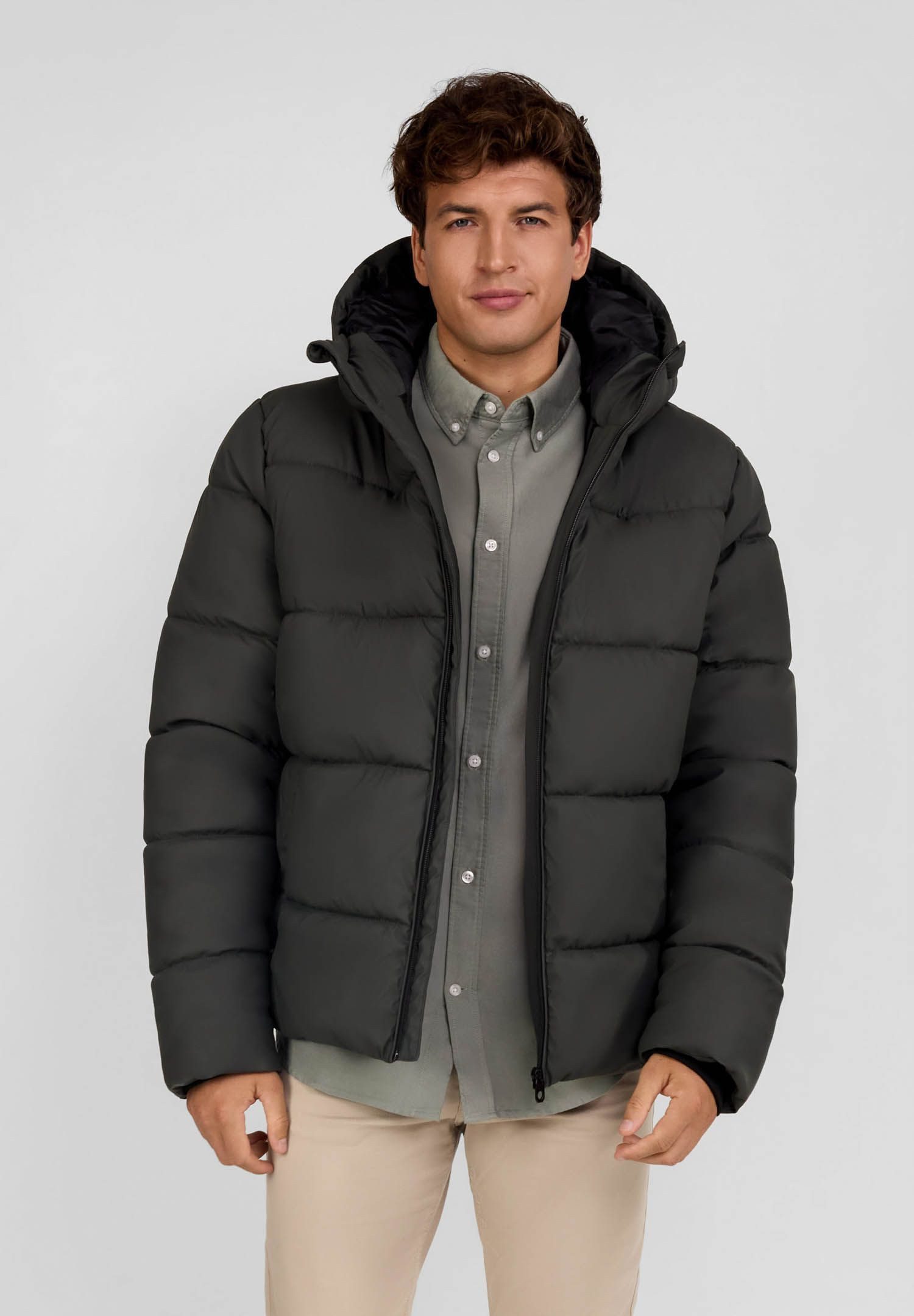 Winterjacke Jacke mit Reißverschluss, Stehkragen und Seitentaschen  (XS-XXL)