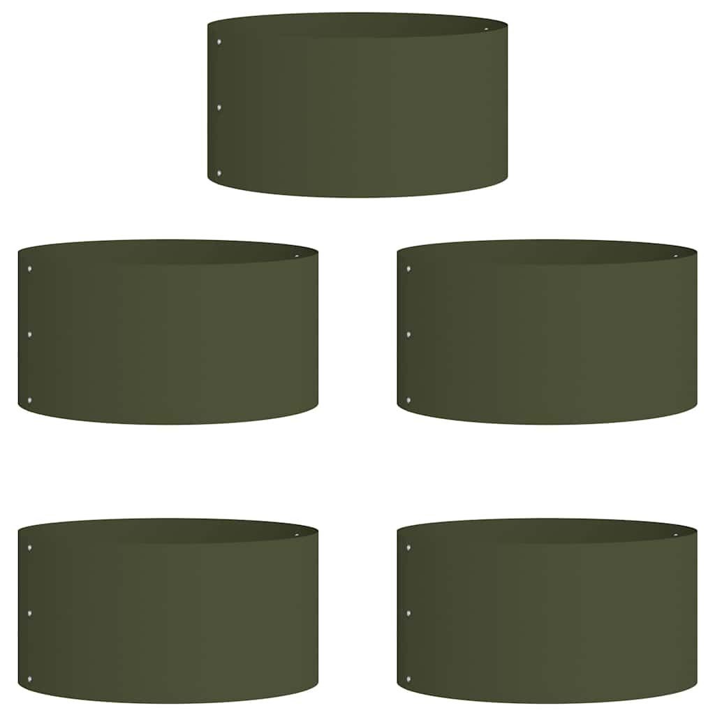 vidaXL Blumentopf Gartenpflanzer 5 pcs Olivgrün günstig online kaufen