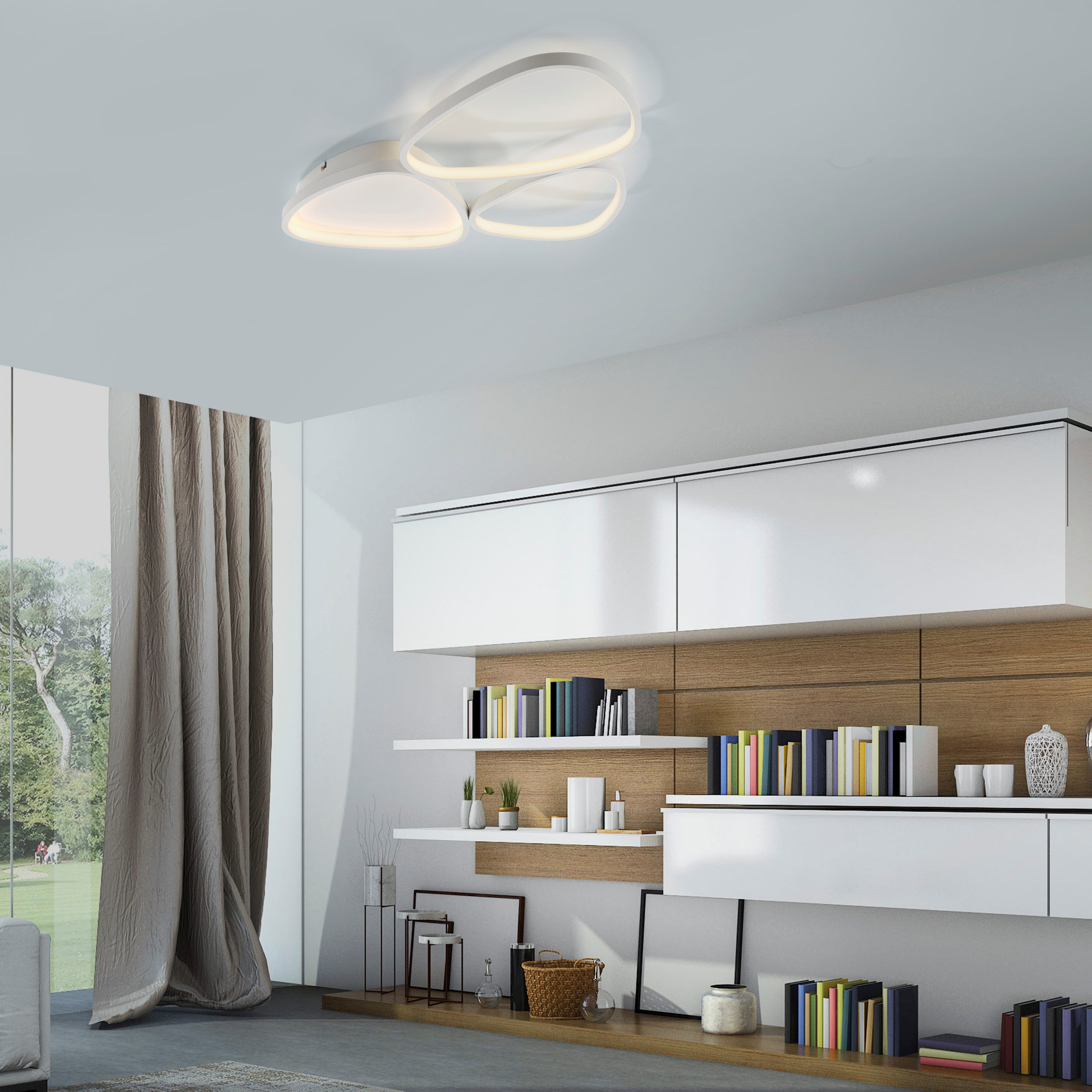 JUST LIGHT Deckenleuchte PEBBLES, Dimmfunktion, LED günstig online kaufen