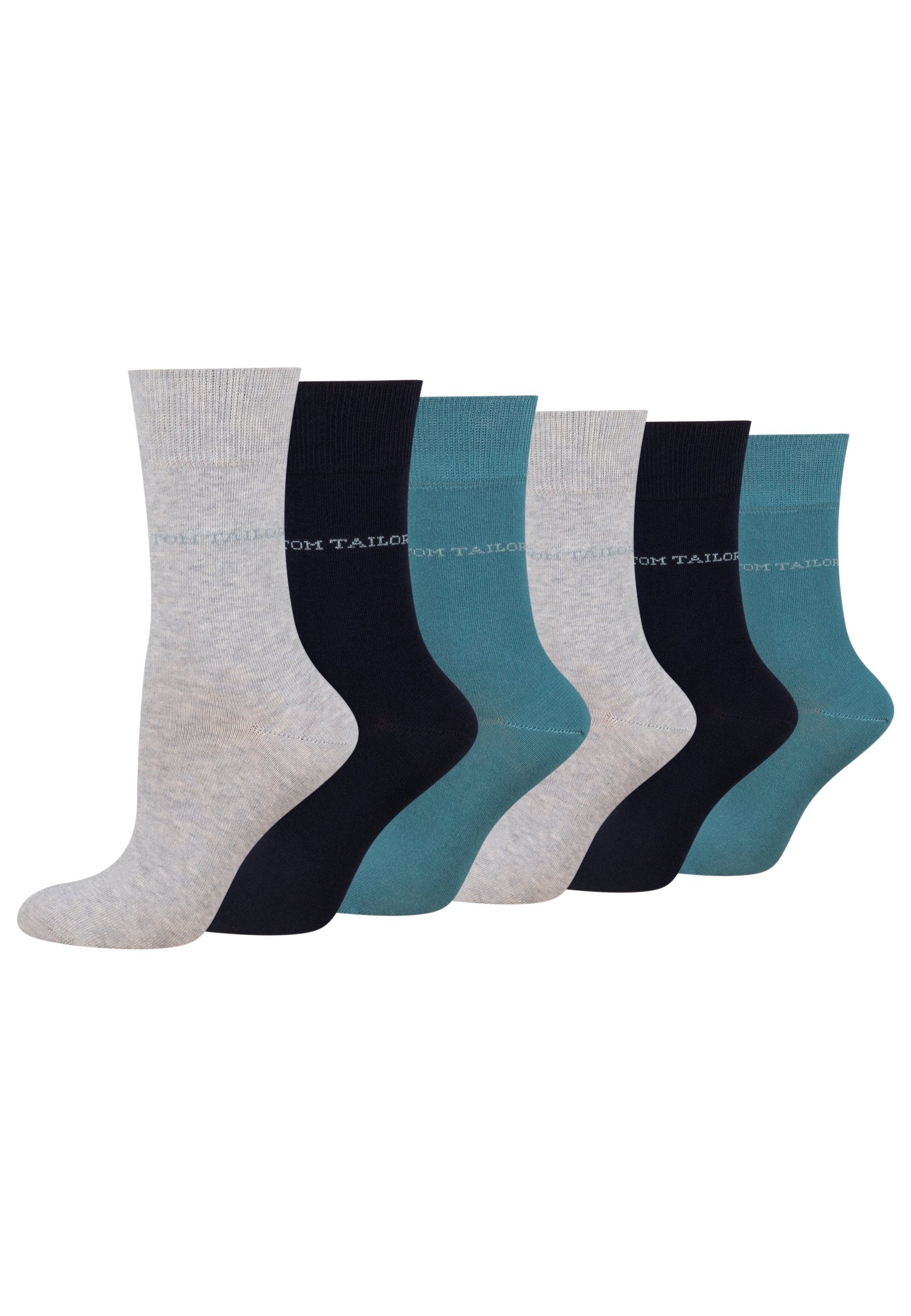 Baumwollsocken TAILOR Freizeit TOM TAILOR warmgrey Damen Socken und für 6 TOM Paar 9609820042_6 Socken – Alltag