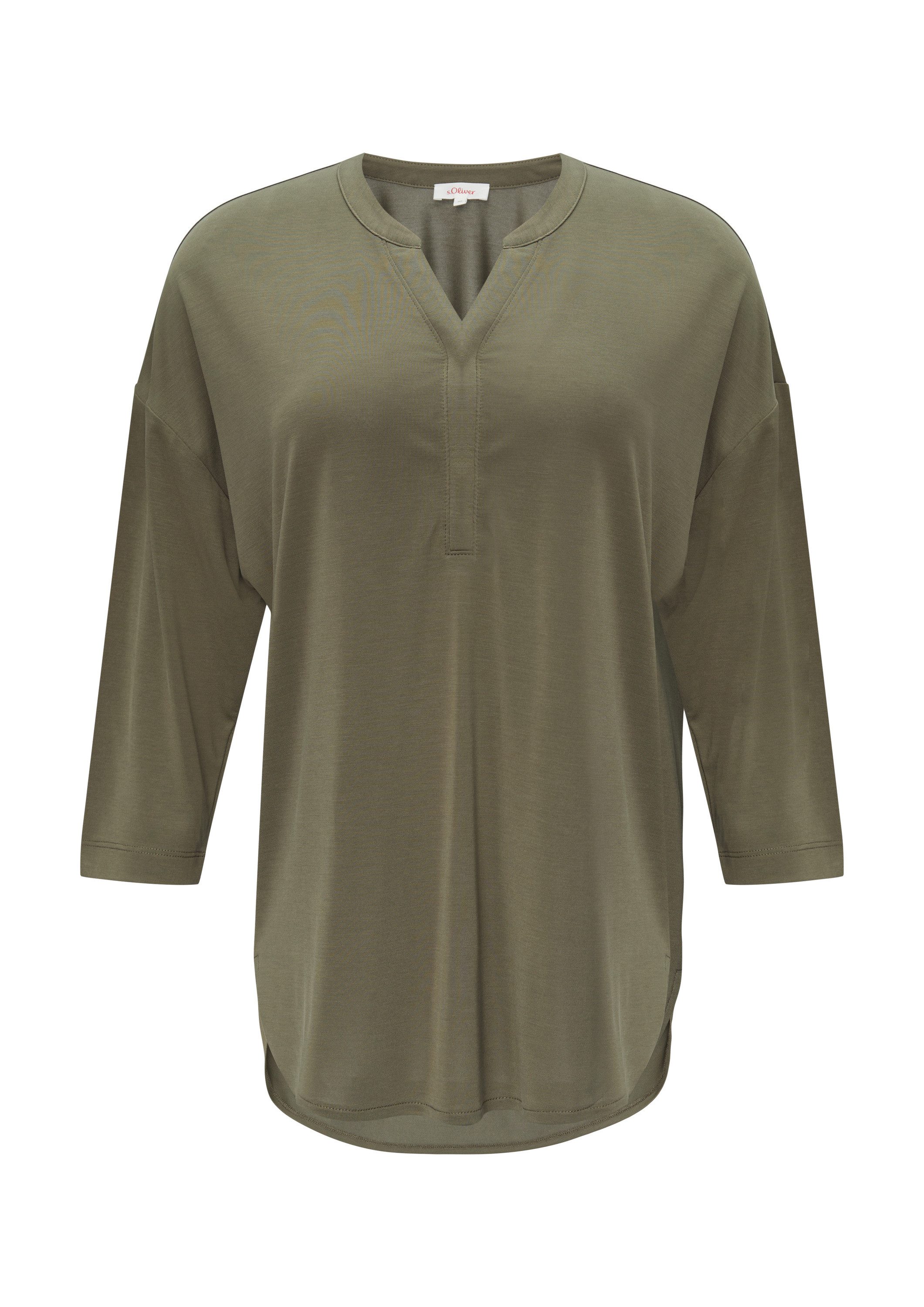 s.Oliver 3/4-Arm-Shirt T-Shirt Blusenshirt aus fließendem günstig online kaufen