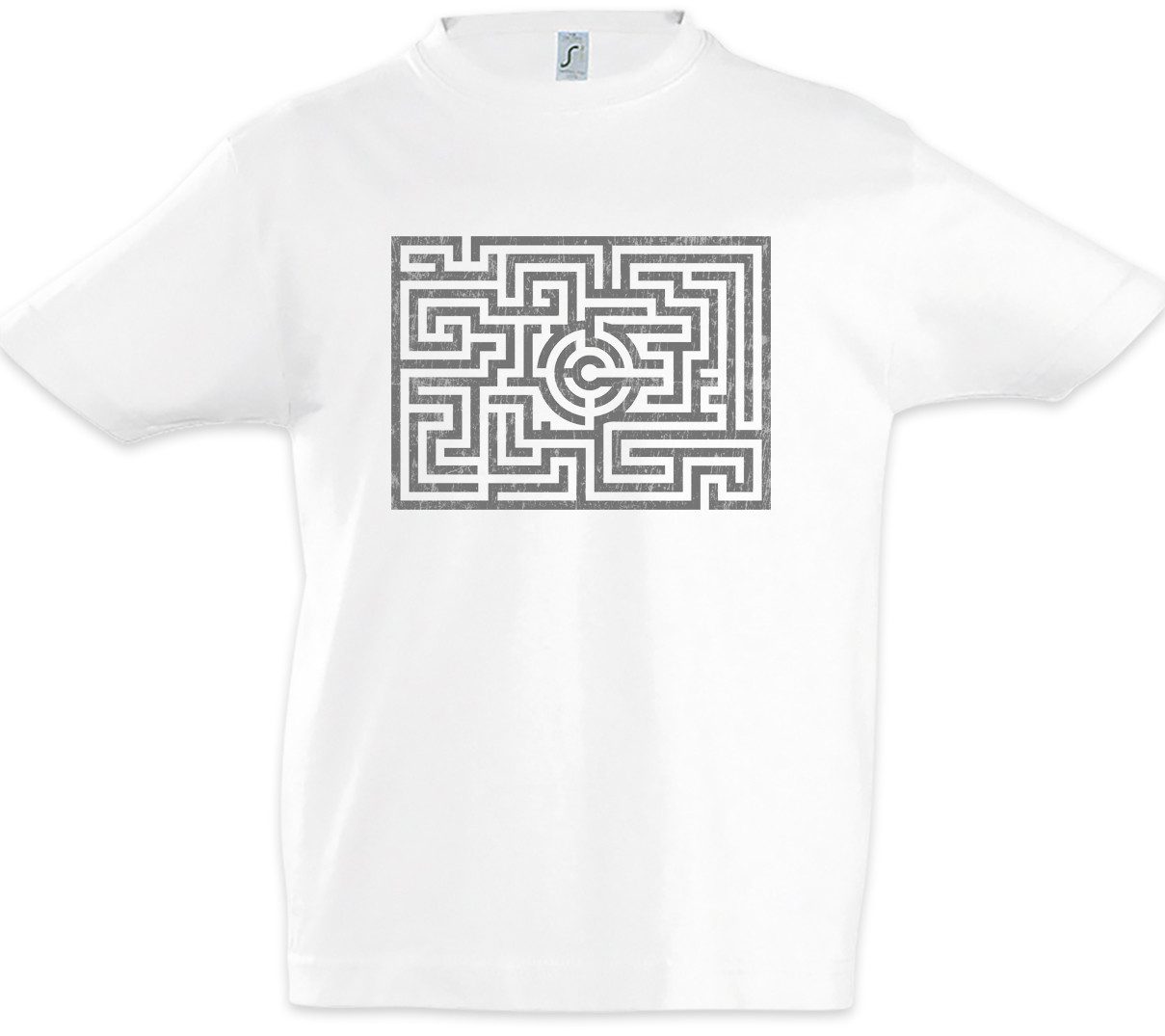 Print-Shirt Maze I Kinder T-Shirt Labyrinth Esoterik Mystik Spirale Hypnose