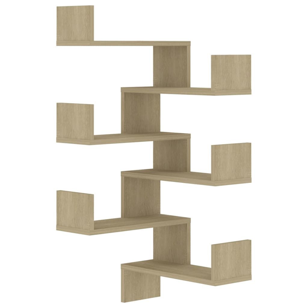 vidaXL Eckregal Wand-Eckregale 2 Stk Sonoma Eiche 40x40x50 cm Spanplatte