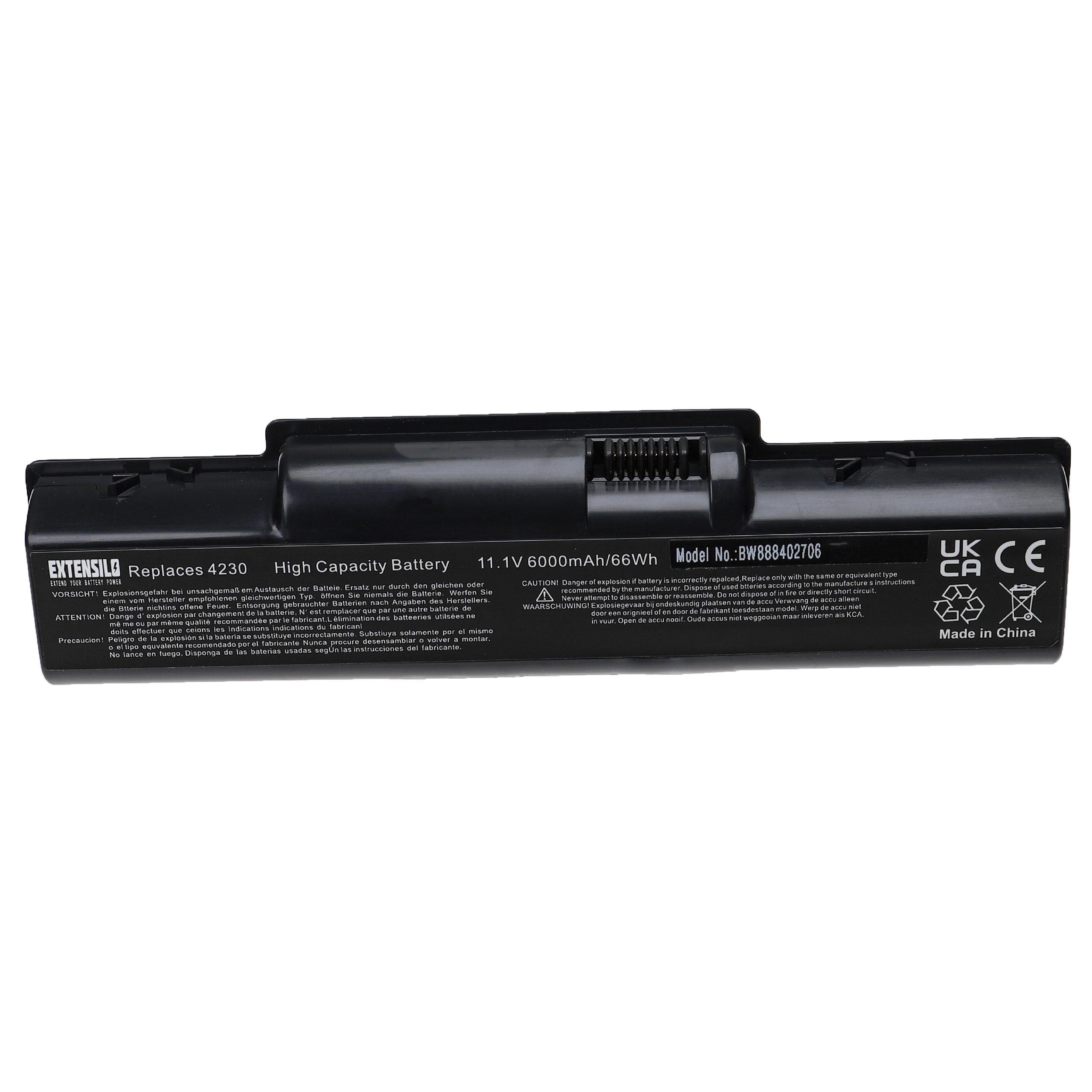 Extensilo Ersatz für Acer BT.00604.022, BT.00605.018, BT.00607.012, Laptop-Akku 6000 mAh