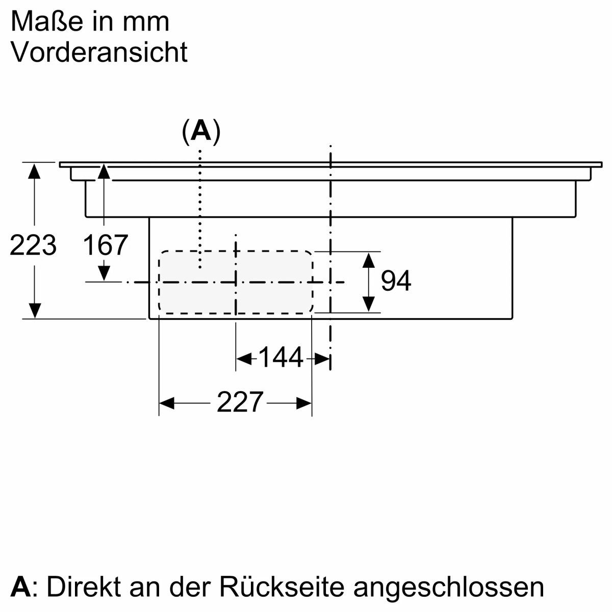 Kochfeld DirectSelect, FlexInduction, Dunstabzug BOSCH mit Flex-Zone powerMove, PXX875D57E, ProFry-Sensor,