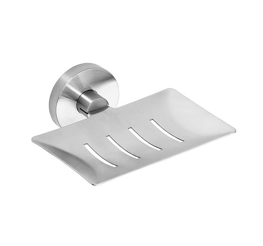 BRILLANTBAD® Seifenhalter BEO Seifenhalter Edelstahl matt für Bad & Küche >> Bohren / Kleben, Breite: 5.5 cm