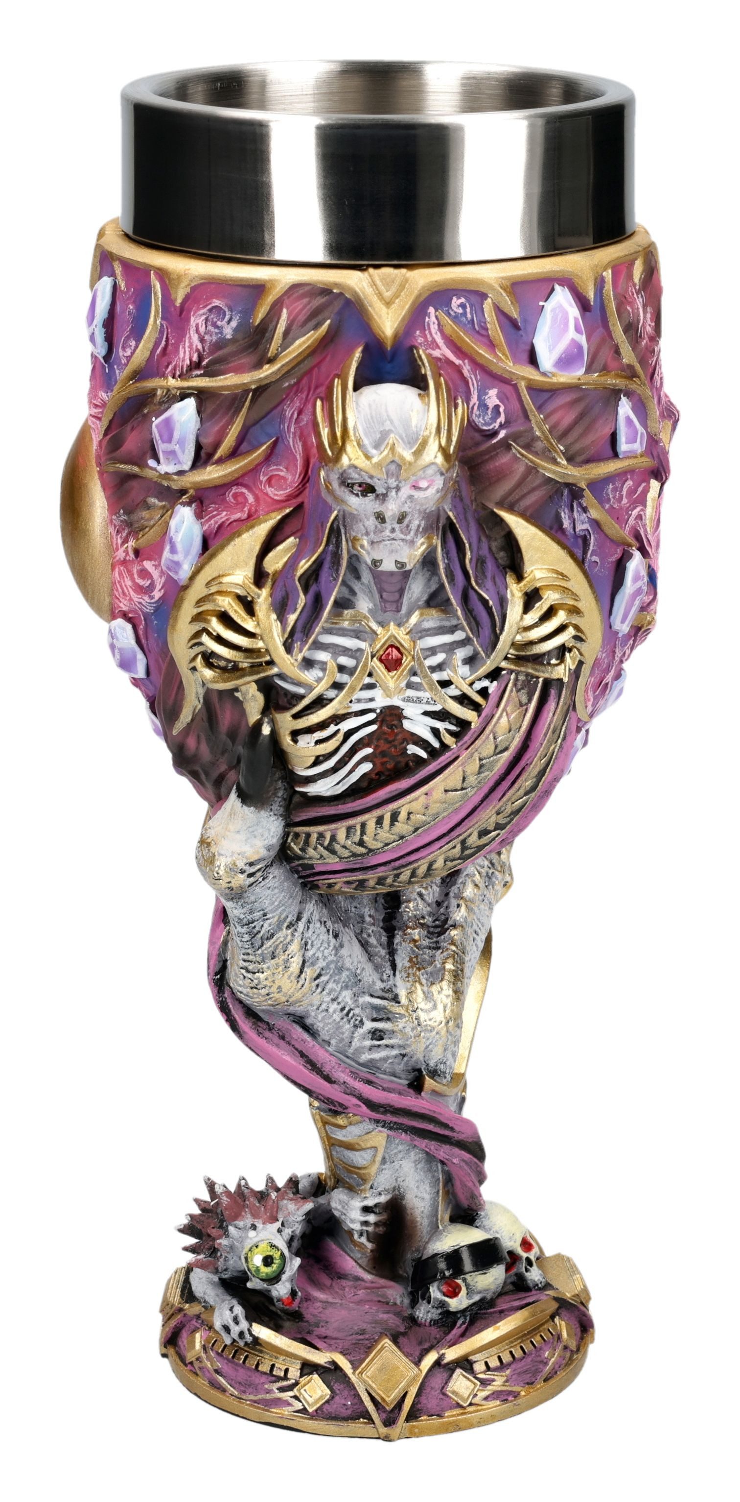 Figuren Shop GmbH Becher Vecna Kelch – Dungeons & Dragons Gothic Becher Weinkelch Deko 19 cm, Kunststein (Polyresin), Edelstahl