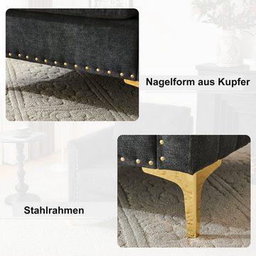 XDeer Chesterfield-Sessel Moderner Chesterfield-Sessel Lounge-Sessel Ohrensessel, mit Kissen stilvolle Nieten und roségoldenen Metallbeinen