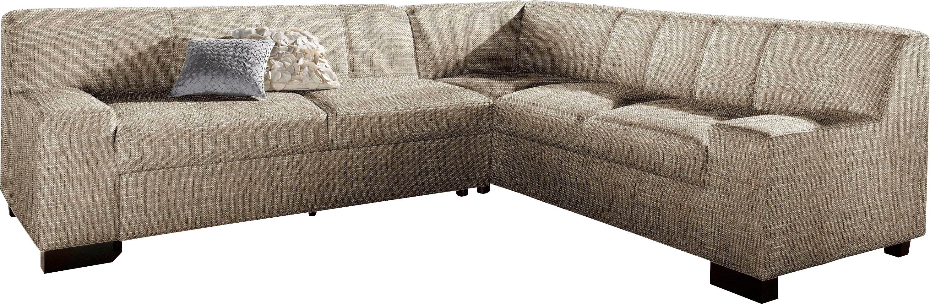 DOMO collection Ecksofa Norma, moderne Armlehnen, zeitlos und elegant, Breite 247cm, L-Form, wahlweise mit Bettfunktion