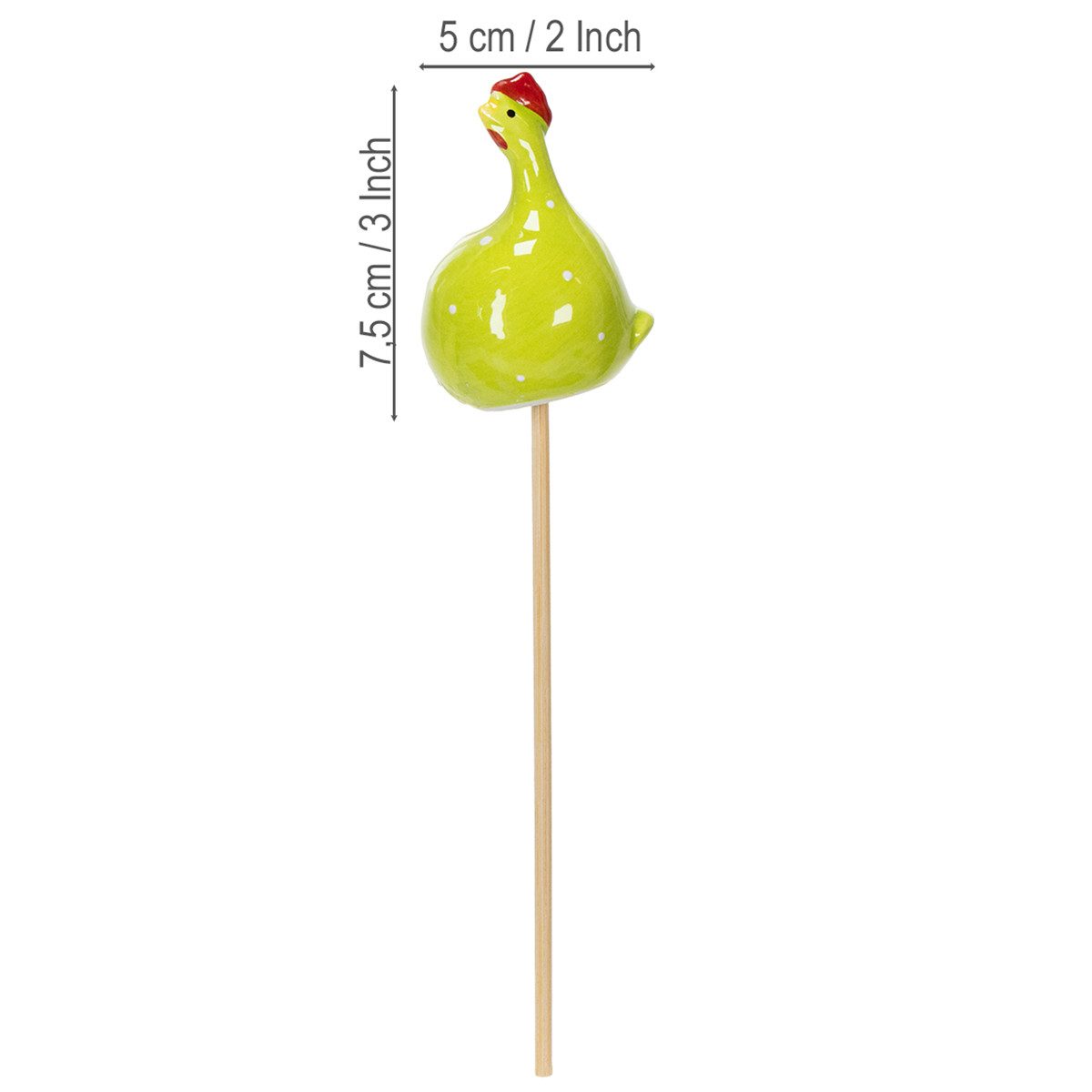 Viana Osterhase Hühnerstecker Keramik für Tischdeko und Blumenarrangements, 4 Stück