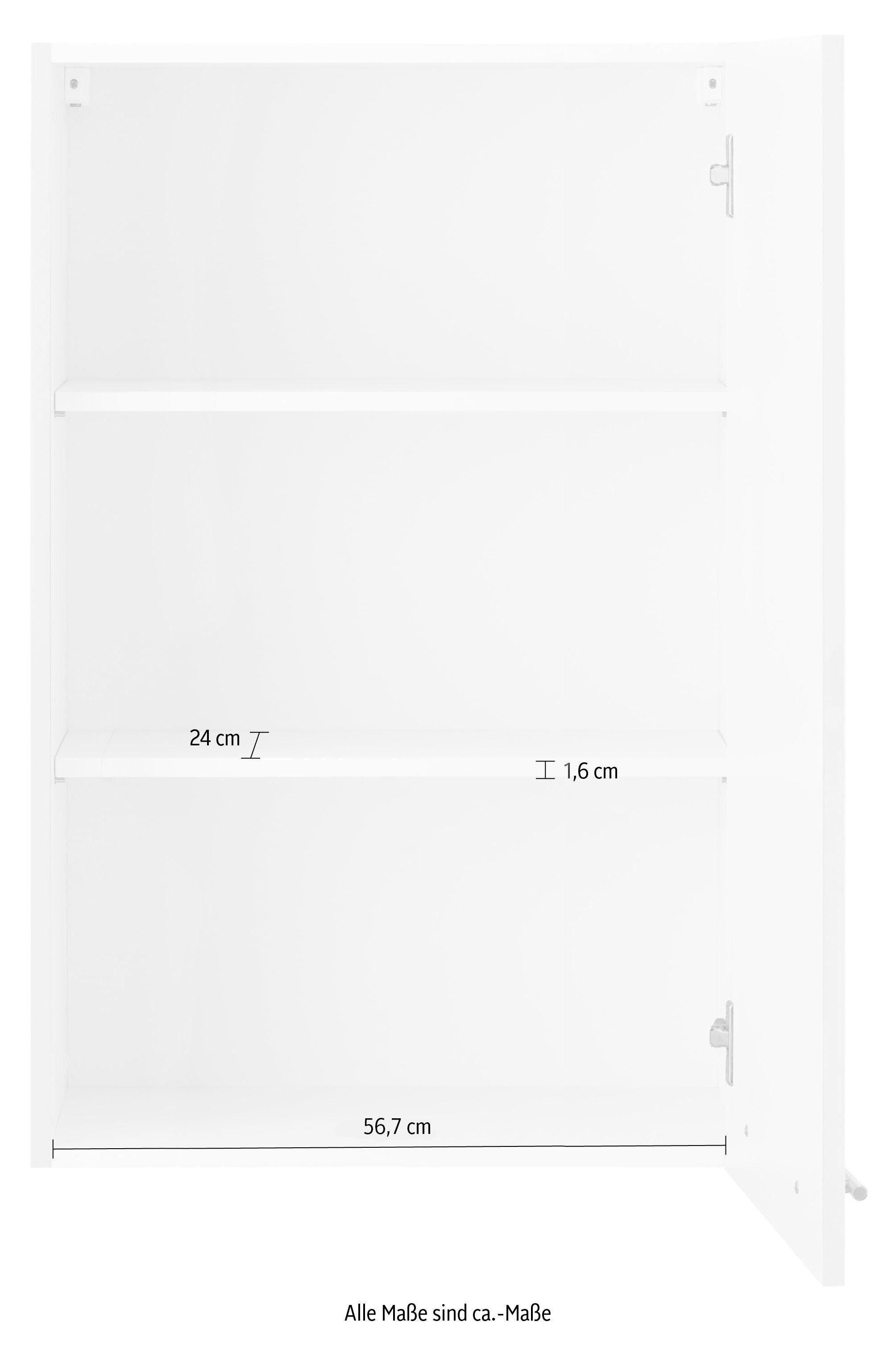 breit, cm Hängeschrank wiho Küchen Unna | 60 cm weiß/weiß Weiß hoch 90