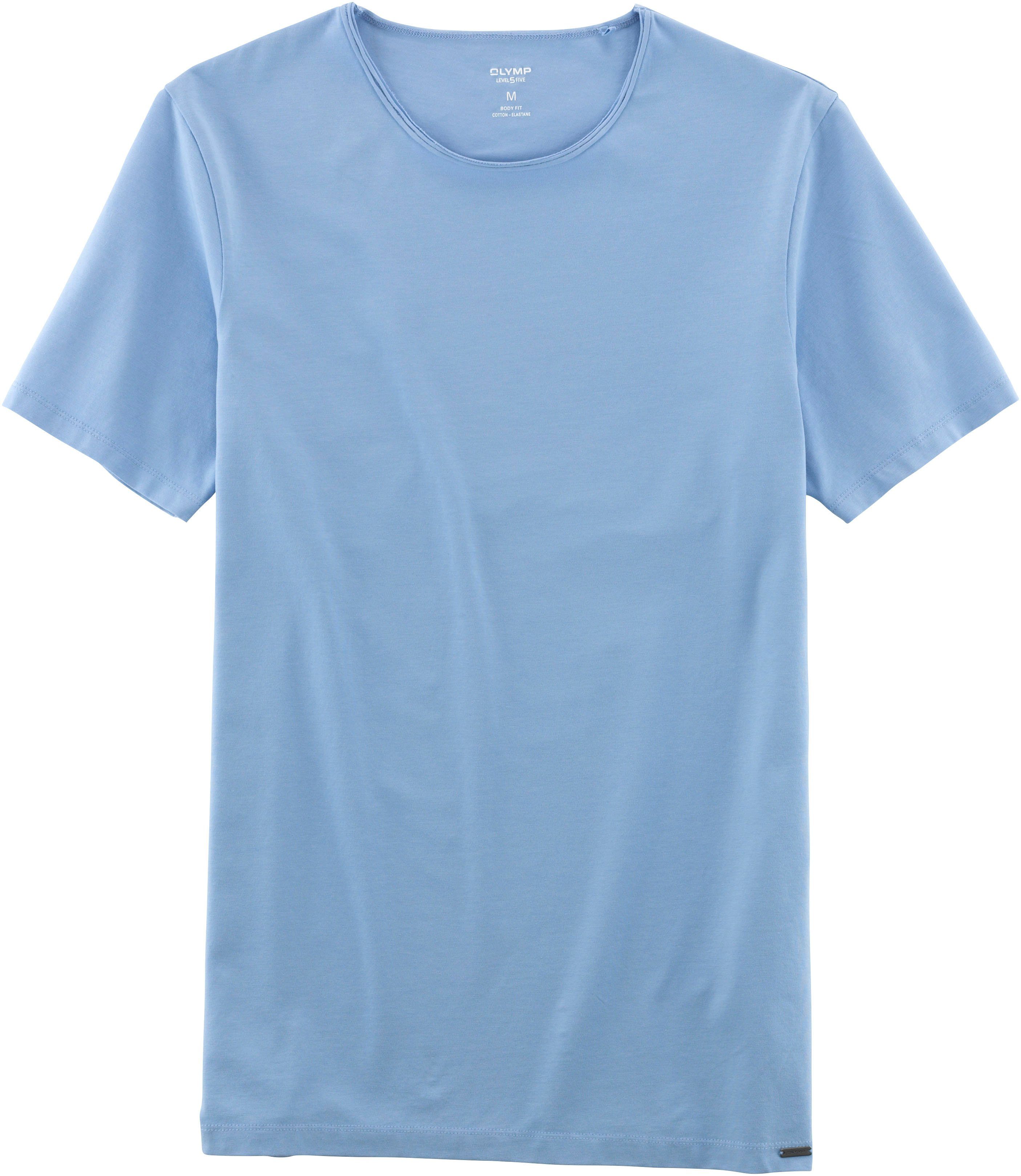 OLYMP T-Shirt Level Five body fit aus feinem Jersey hellblau