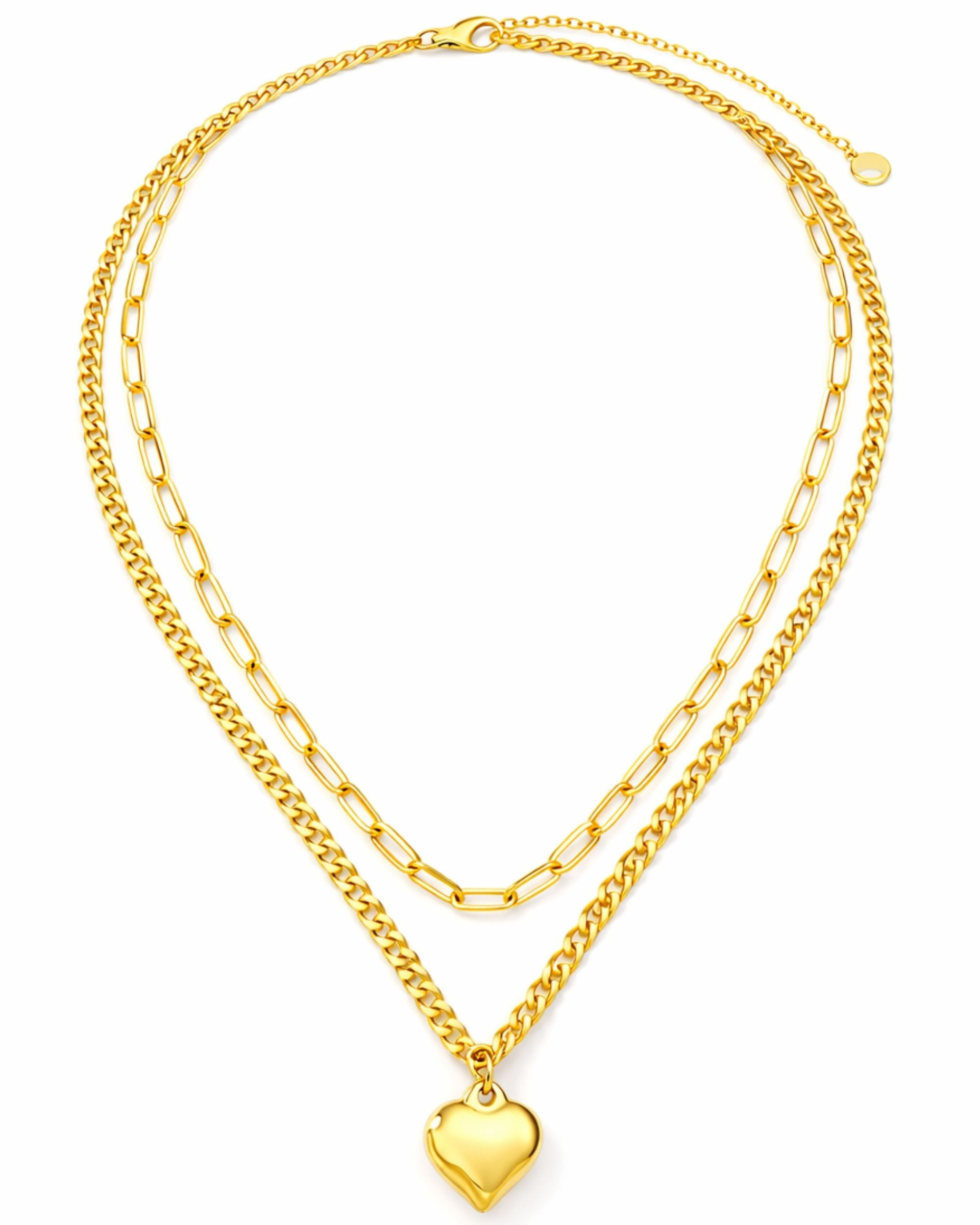 BS Schmuckdesign Herzkette Halskette Damen Layerkette Kettenset Herzanhänge günstig online kaufen