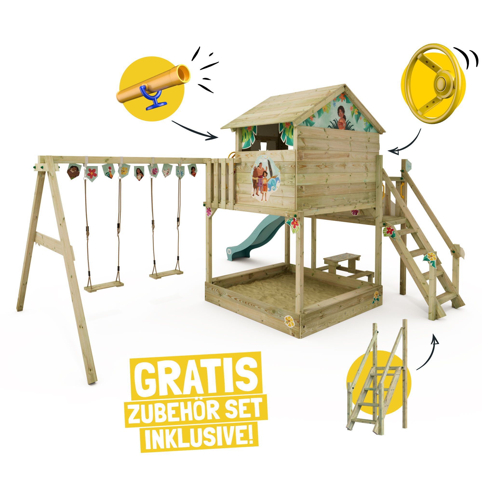 Wickey Spielturm Disney’s Quest – Klettergerüst in verschiedenen Disney Motiven, Unvergessliche Disney-Momente für Kinder mit 10 Jahren Garantie*