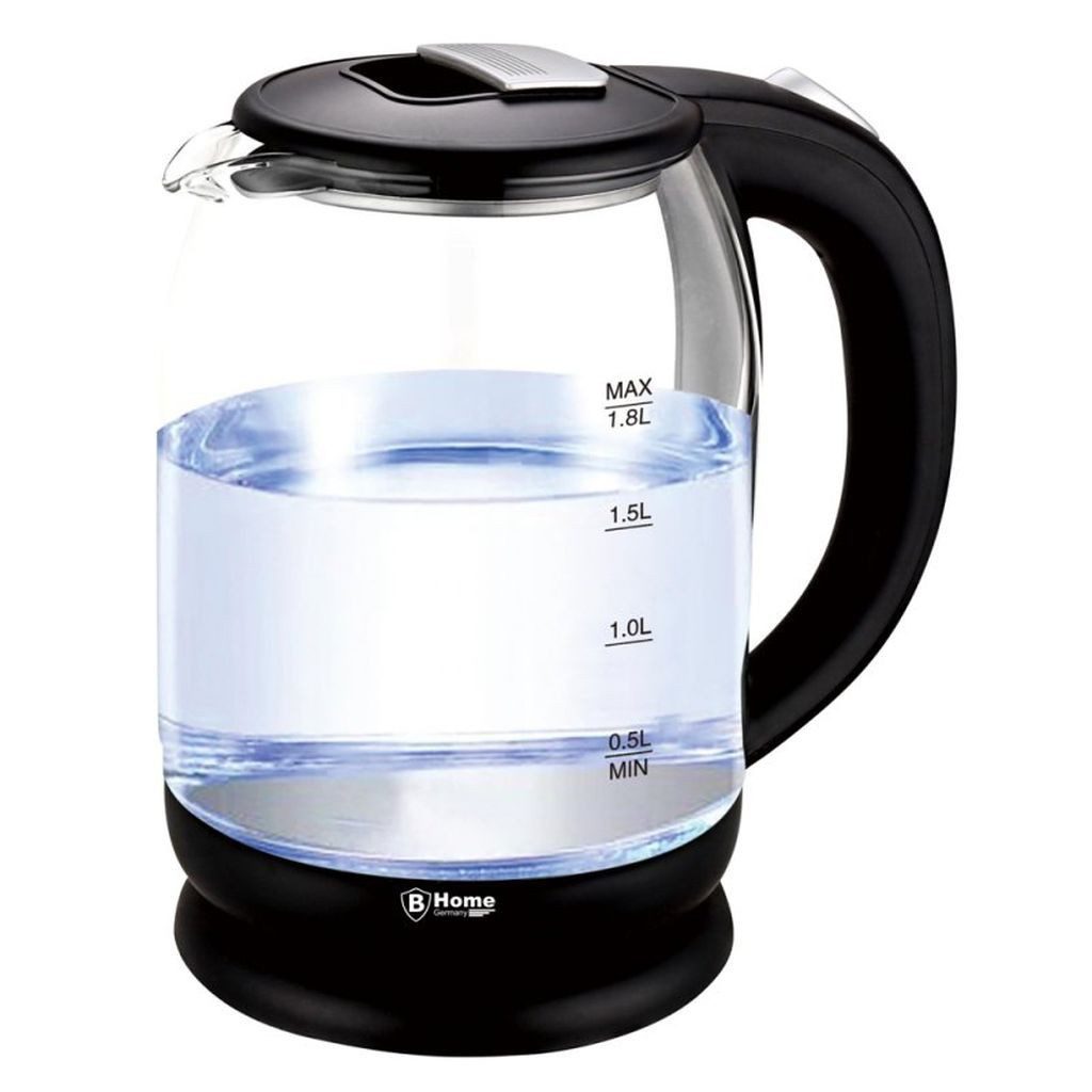 emeco Wasserkocher Led Glas Wasserkocher 1,8 Liter kabellos Kalkfilter blaue LED, 1500.00 W
