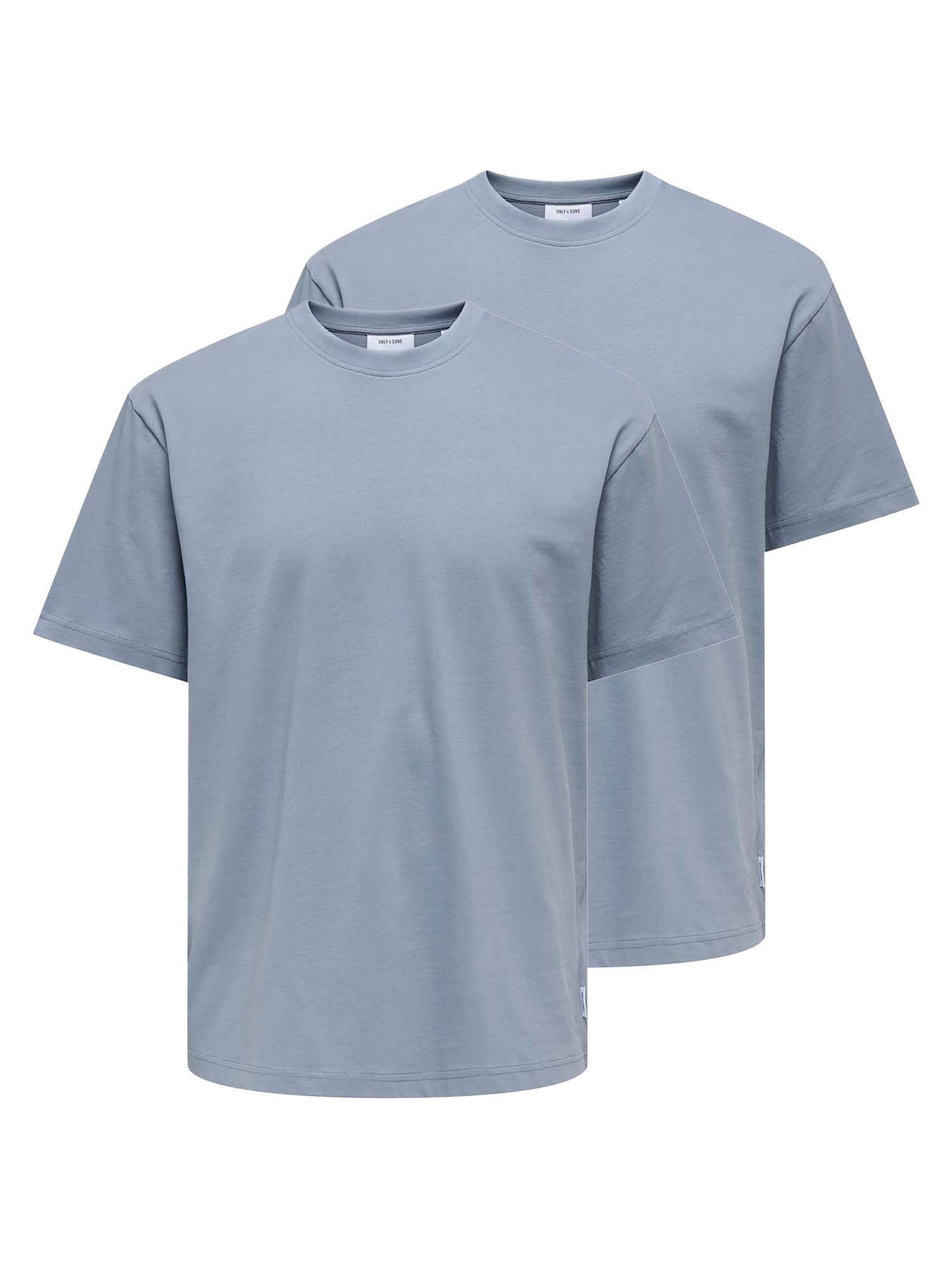 ONLY & SONS T-Shirt 2er Pack Onsfred (Spar-Set, 2-tlg) T-Shirt - Baumwolle - Atmungsaktiv - Locker geschnitten