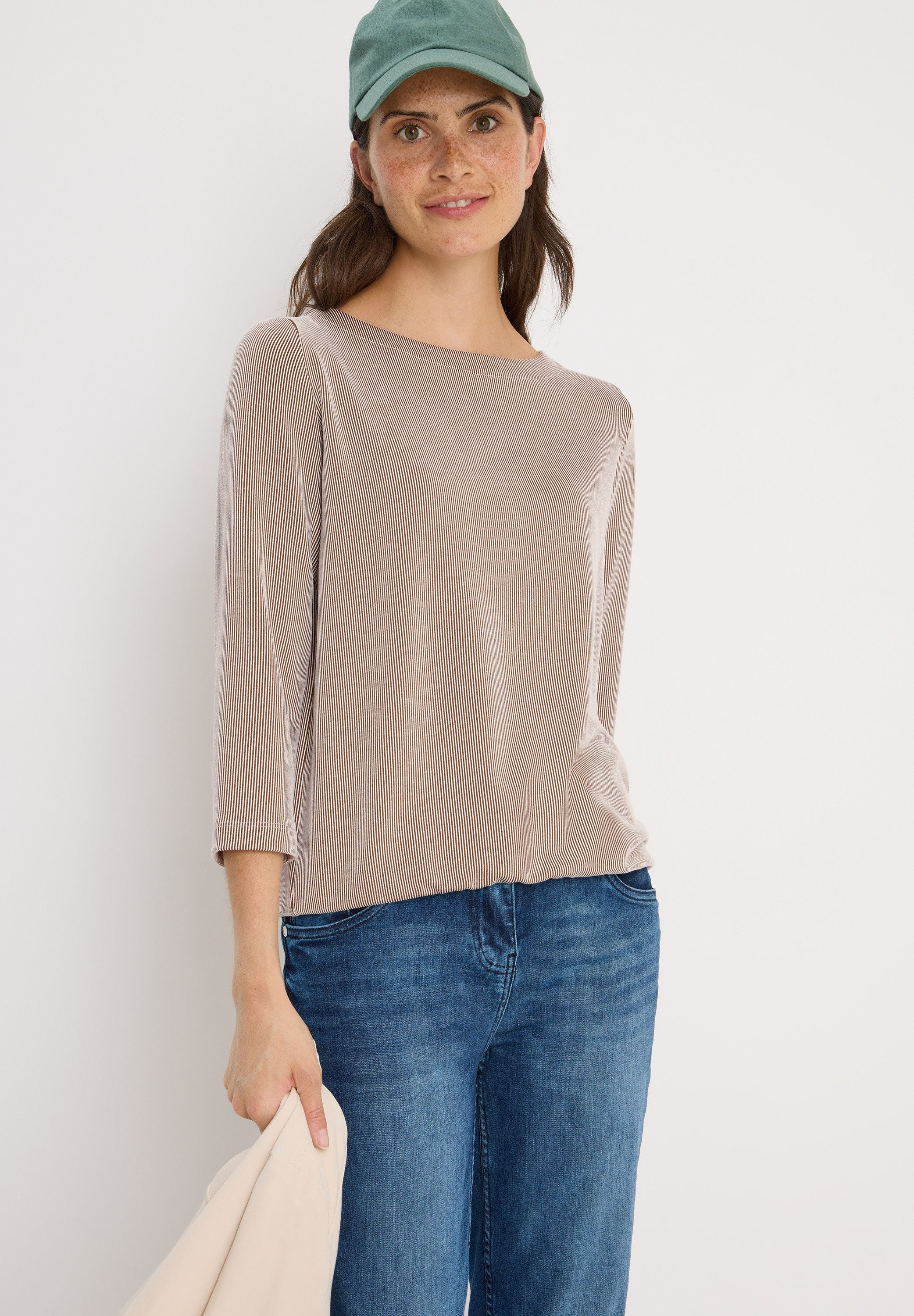 CECIL 3/4-Arm-Shirt mit Streifen Muster günstig online kaufen