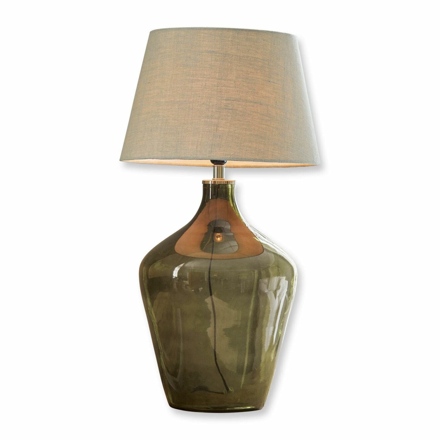 Tischleuchte Tischlampe Morazan grün/leinen