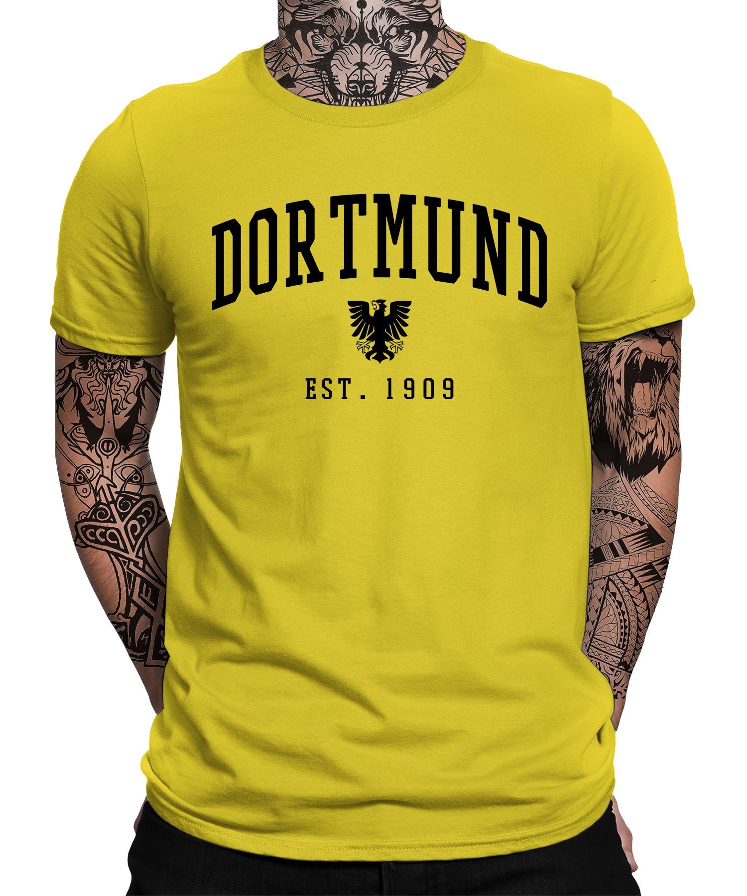 Quattro Formatee Kurzarmshirt Dortmund Est. 1909 - Dortmund Ruhrpott Fußball Gelb Herren T-Shirt (1-tlg)