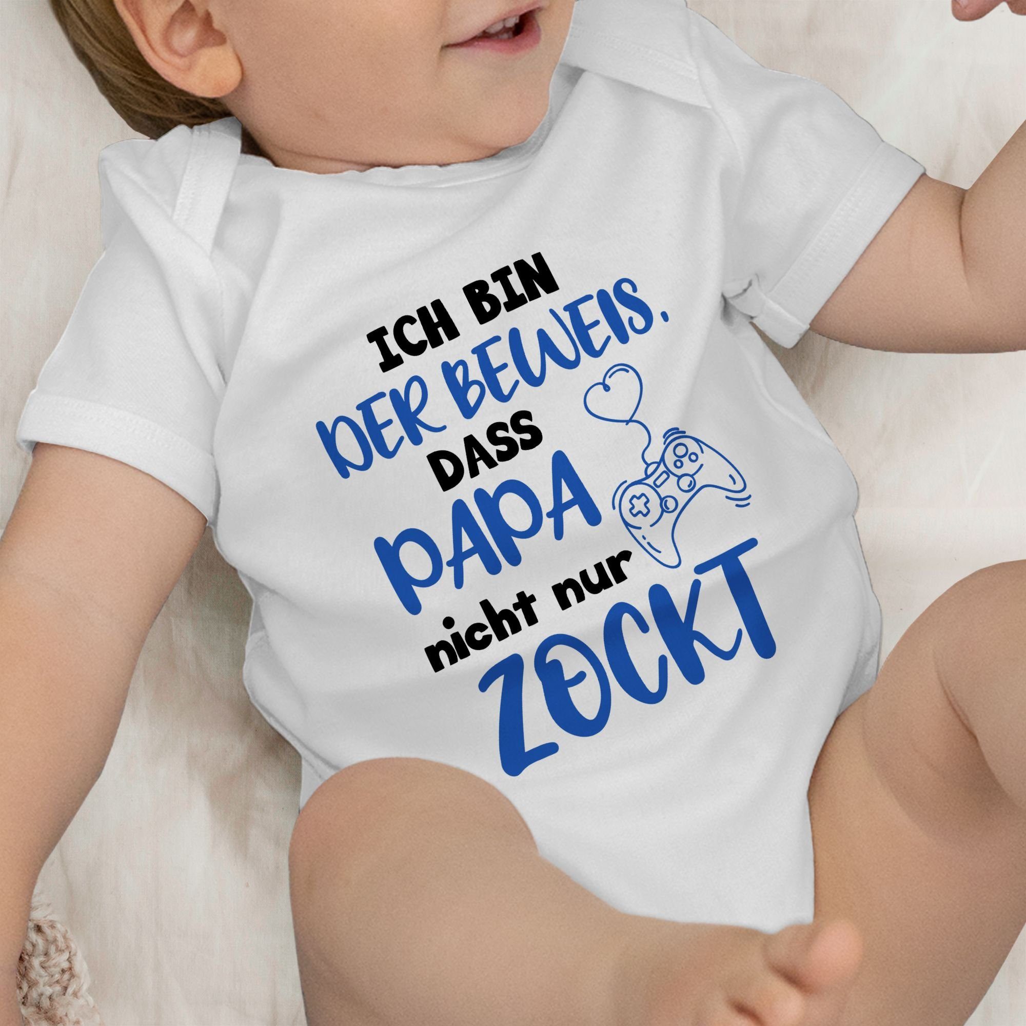 Beweis, bin nicht Vatertag Weiß Geschenk 1 Papa nur Schwarz Baby der Shirtracer Blau Ich dass Shirtbody zockt