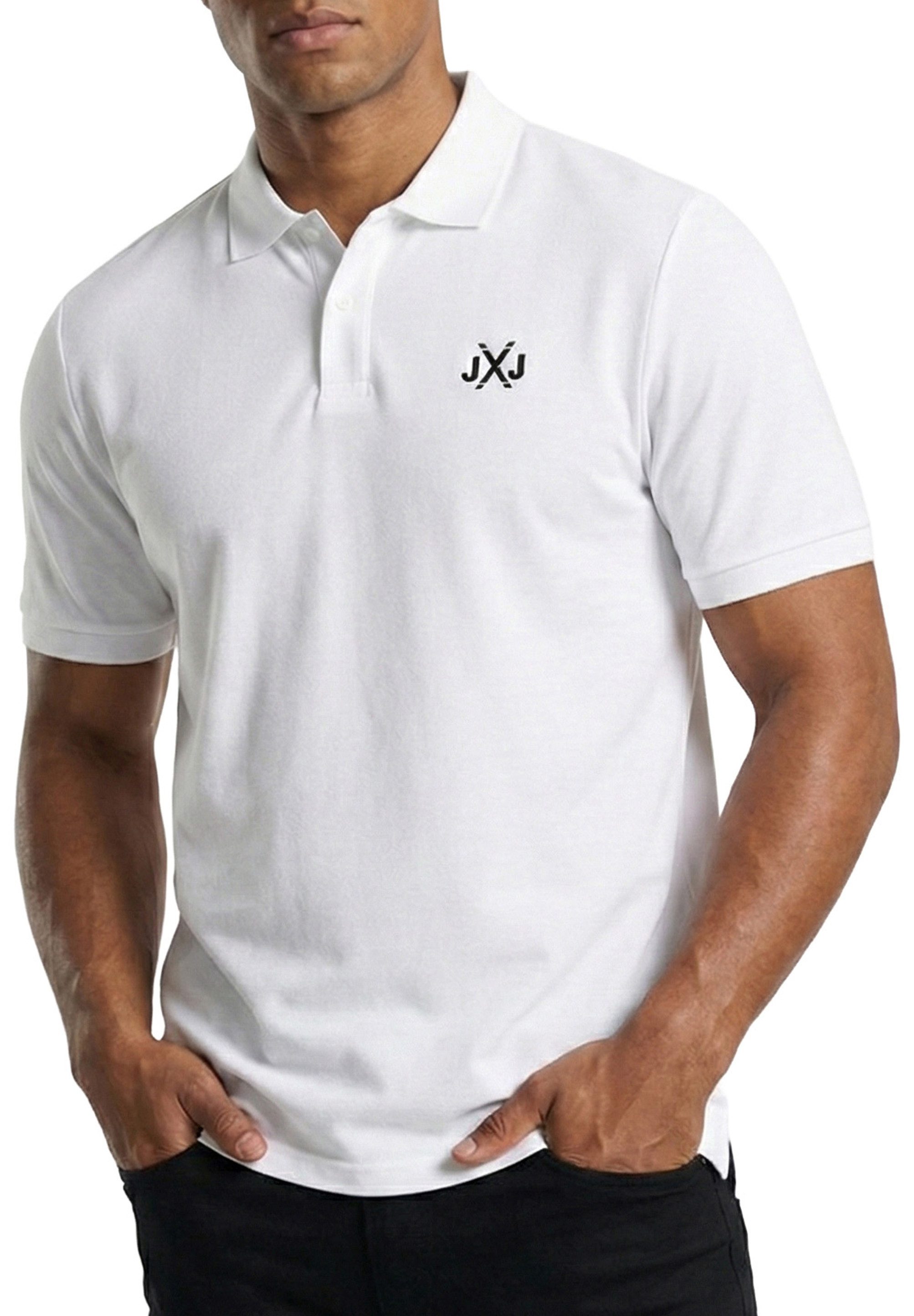 Jack & Jones Poloshirt RISE INFINITY POLO Kurzarm Hemd aus Bauwolle Polohemd mit Print T-Shirt mit Kragen