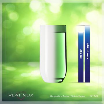 PLATINUX Glas Weiße Trinkgläser, Glas, 360ml (max. 440ml) Wassergläser Saftgläser Longdrinkgläser