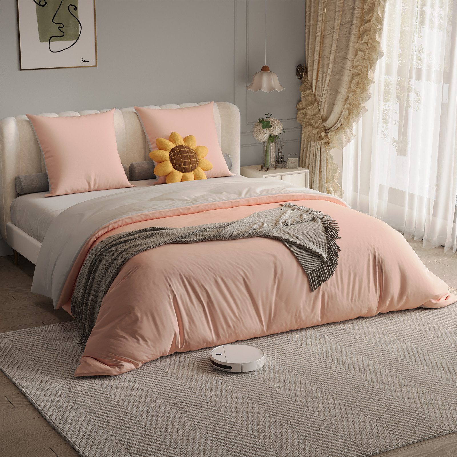 Furnishings Home Wendebettwäsche Bettwäsche-Set Gr. 140x200 cm oder 160x200 cm, Polyester, 4 teilig, 100% Polyester, 4-teiliges Set