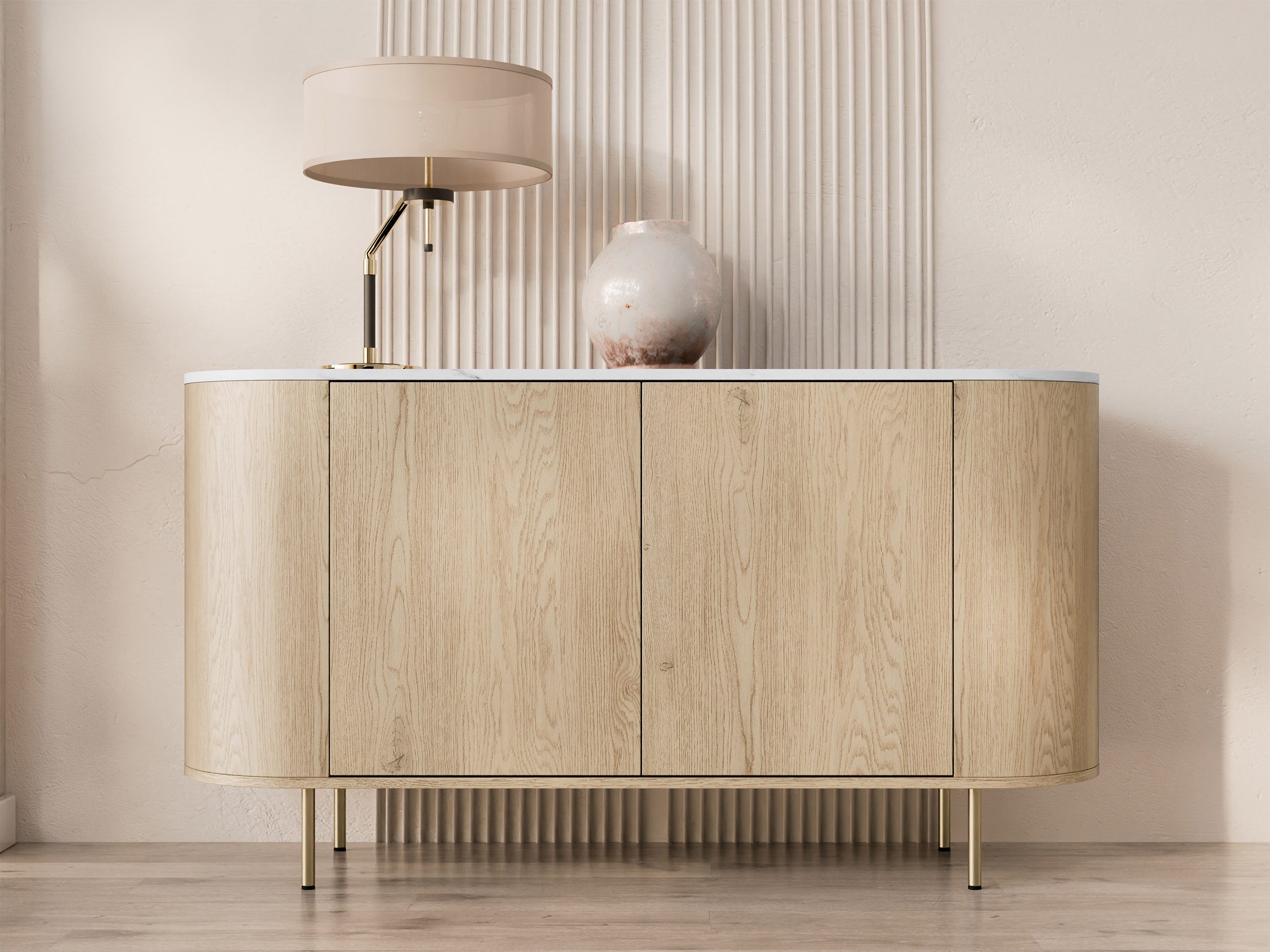 MIRJAN24 Kommode Lygrint 140 2D (mit zwei Drehtüren), 139x40x75 cm – Bild 2 von 5