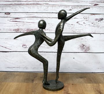 Bronzeskulpturen Skulptur Bronzefigur abstraktes Tanzpaar auf einer Standplatte