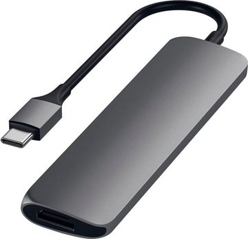 Satechi Type-C Slim Multi-Port 4K Pass-through Adapter zu HDMI, USB 3.0 Typ A, USB Typ C, 12 cm