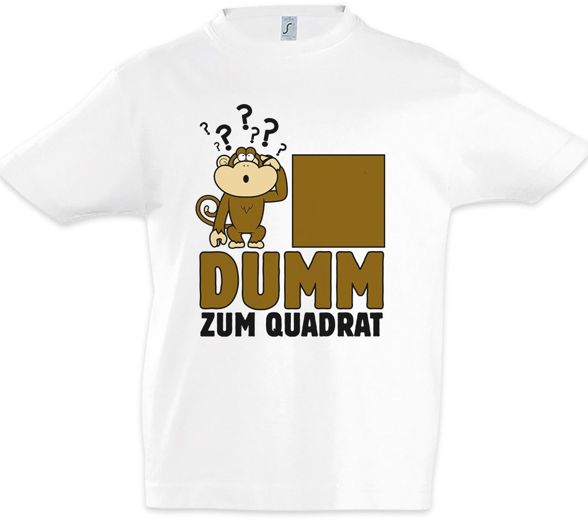 Urban Backwoods Print-Shirt Dumm Zum Quadrat Kinder T-Shirt Fun Mathematik Mathe Schule Lehrer (1-tlg) Schüler Spaß Affe