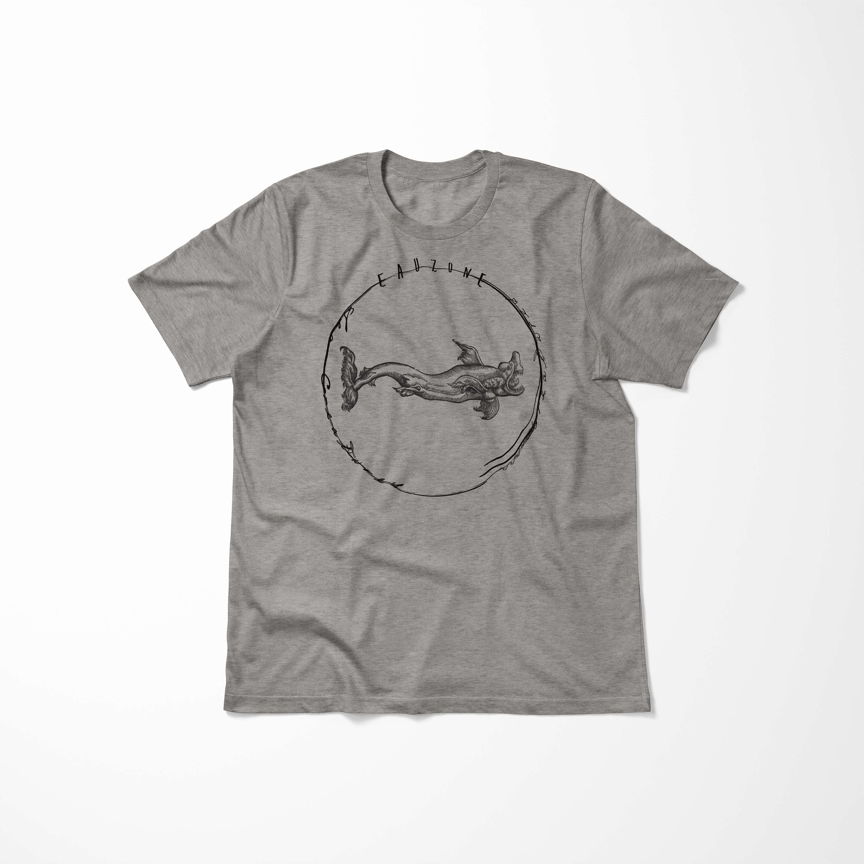 Creatures, Serie: T-Shirt Sea feine sportlicher Fische und Art - Tiefsee Schnitt / Struktur Ash Sea T-Shirt Sinus 064