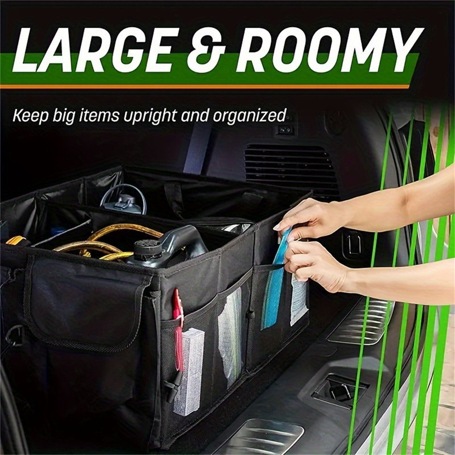AURIVION Aufbewahrungsbox Auto Kofferraum Organizer für Ordnung & Zubehör (Set, 2 St., Kofferraum Tasche für Auto Zubehör und Einkauf praktisch), Aufbewahrungsbox für Kofferraum, faltbar & platzsparend