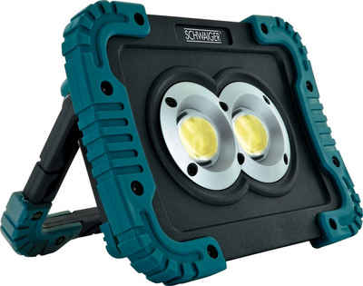 Schwaiger LED Arbeitsleuchte WLED210, 180° rotierbarer Standfuß, 3 Lichtmodi einstellbar, COB-LED, Weiß, IPX4, 3 Leuchtmodi