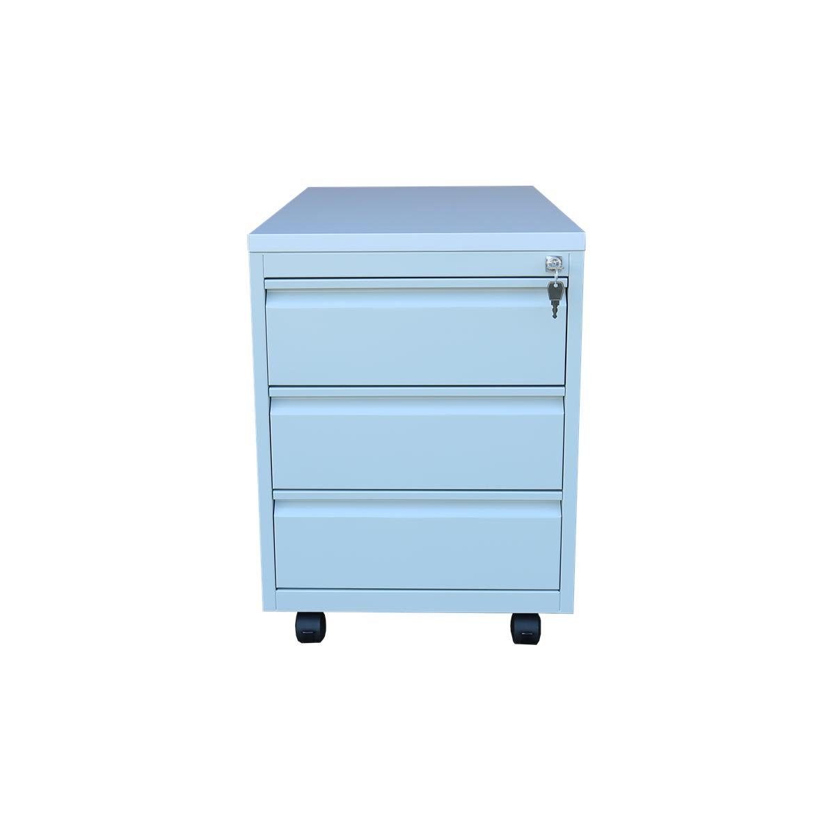 Steelboxx Fächerschrank Lüllmann® Rollcontainer, Frontgriffleiste, 3 günstig online kaufen