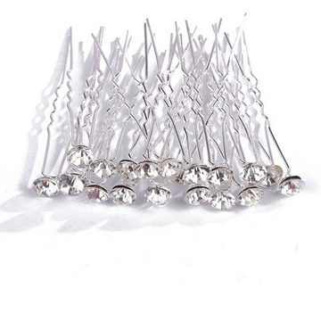 GLAMO Diadem Braut Haarspange, Hochzeit U-förmigen Strass Luxus Haarschmuck, 50 Stk